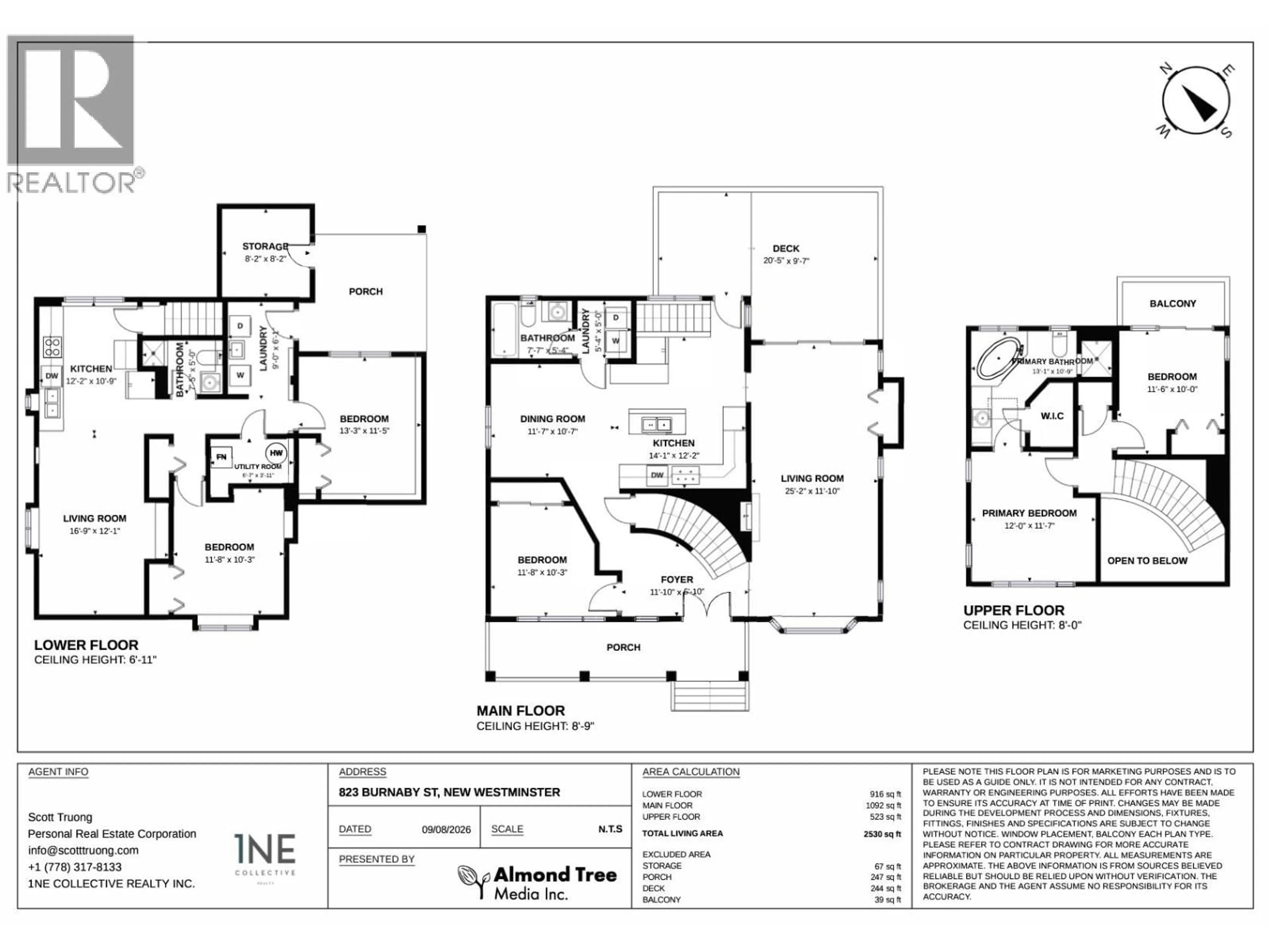 Floor plan for 823 BURNABY STREET, New Westminster British Columbia V3L4V8