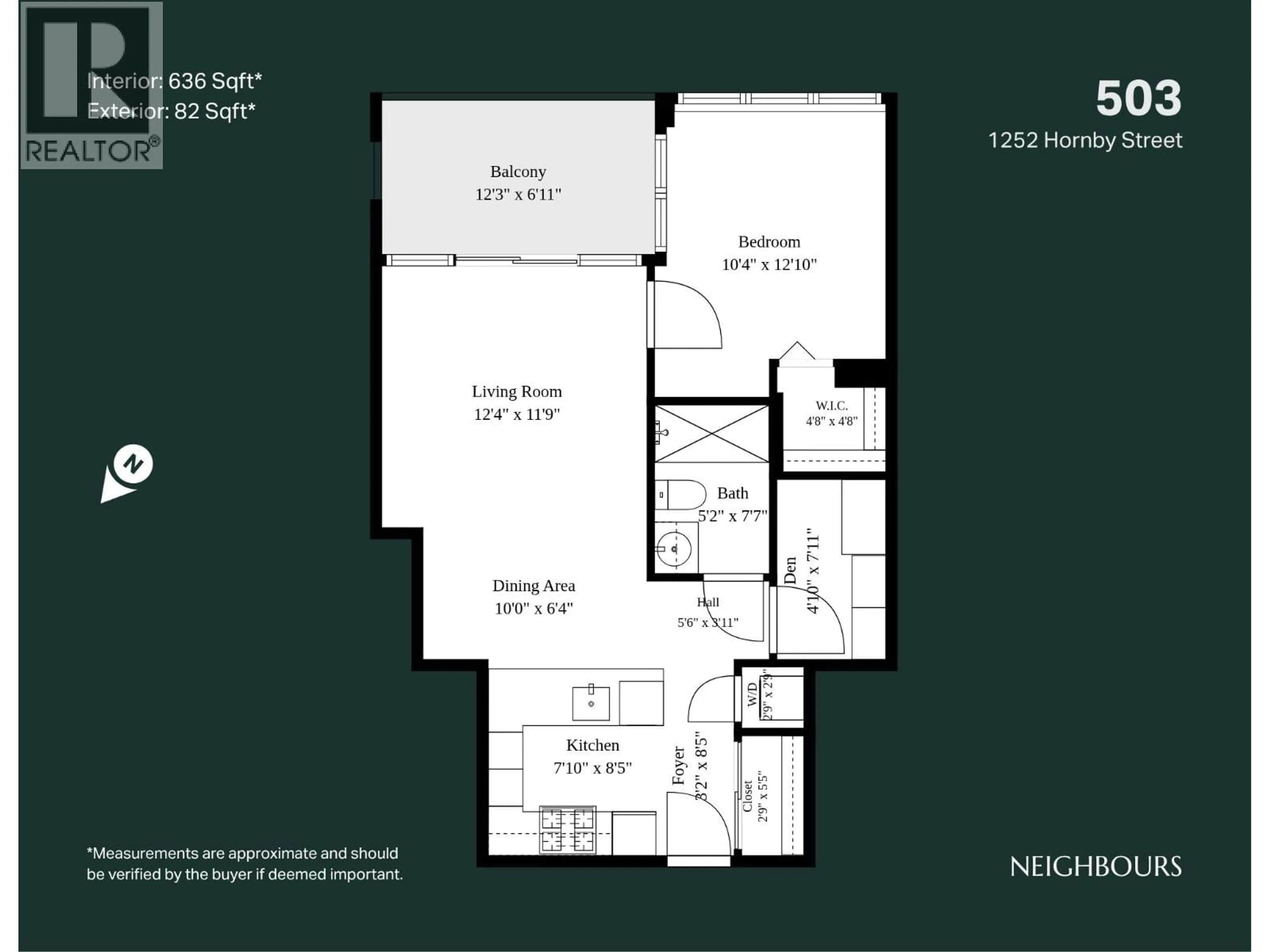 Floor plan for 503 - 1252 HORNBY STREET, Vancouver British Columbia V6Z0A3