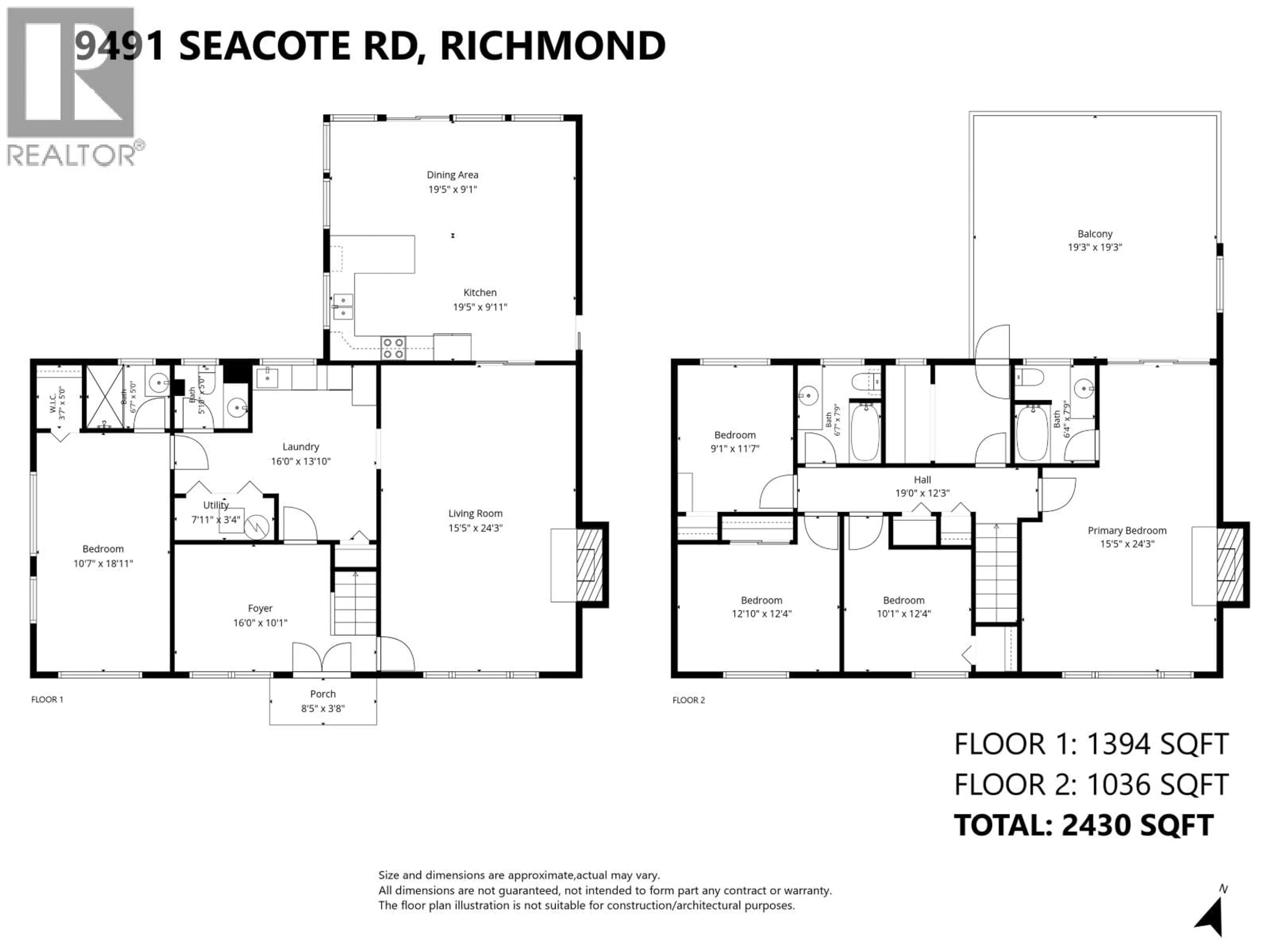 Floor plan for 9491 SEACOTE ROAD, Richmond British Columbia V7A3Z9