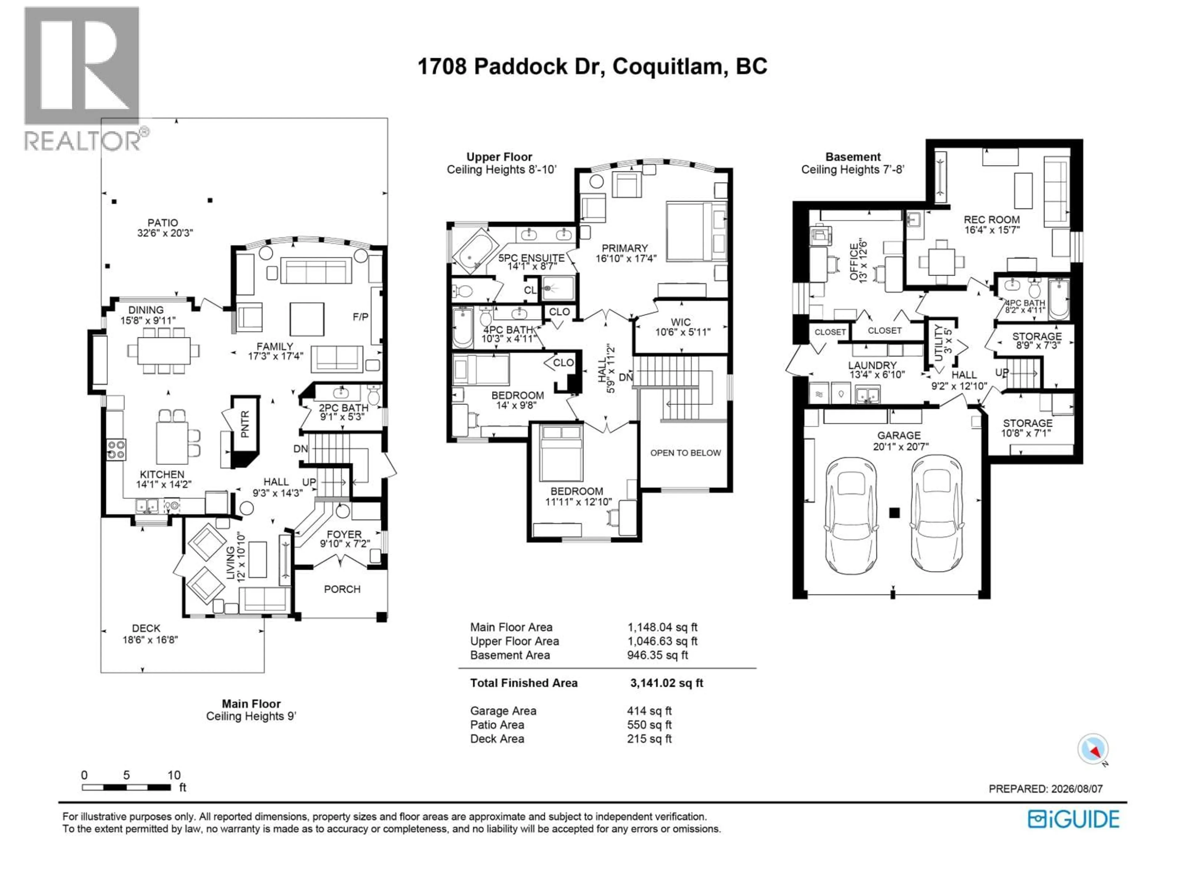 Floor plan for 1708 PADDOCK DRIVE, Coquitlam British Columbia V3E3N8