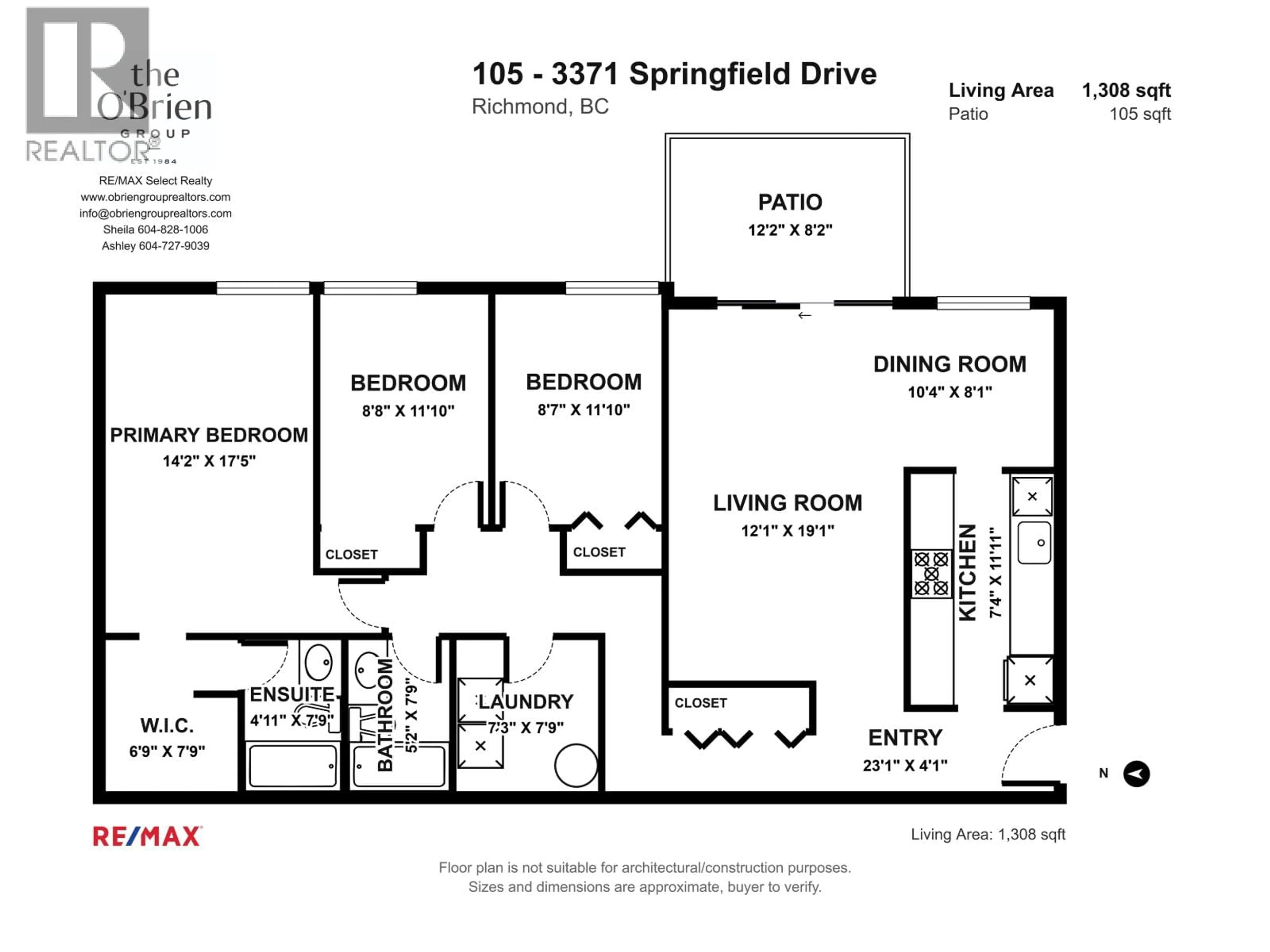 Floor plan for 105 - 3371 SPRINGFIELD DRIVE, Richmond British Columbia V7E1Y9