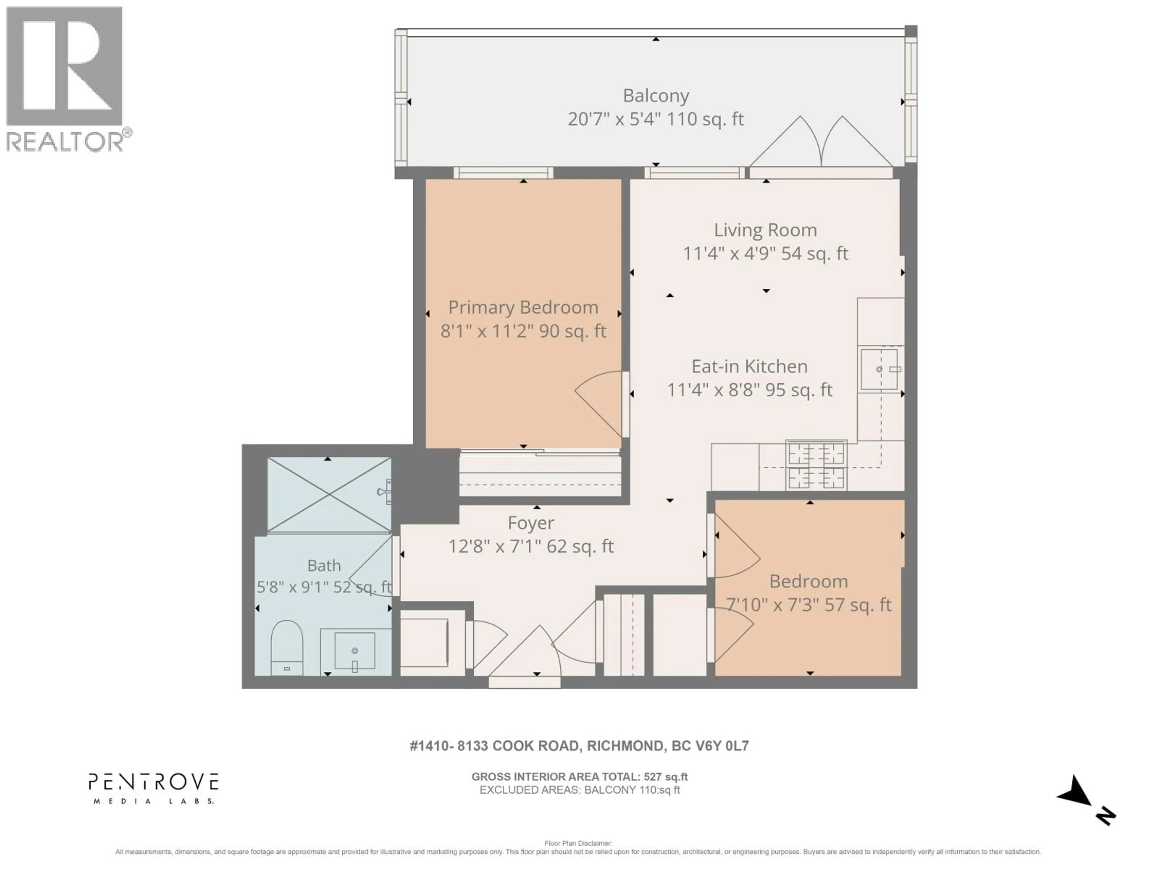 Floor plan for 1410 - 8133 COOK ROAD, Richmond British Columbia V6Y0L7