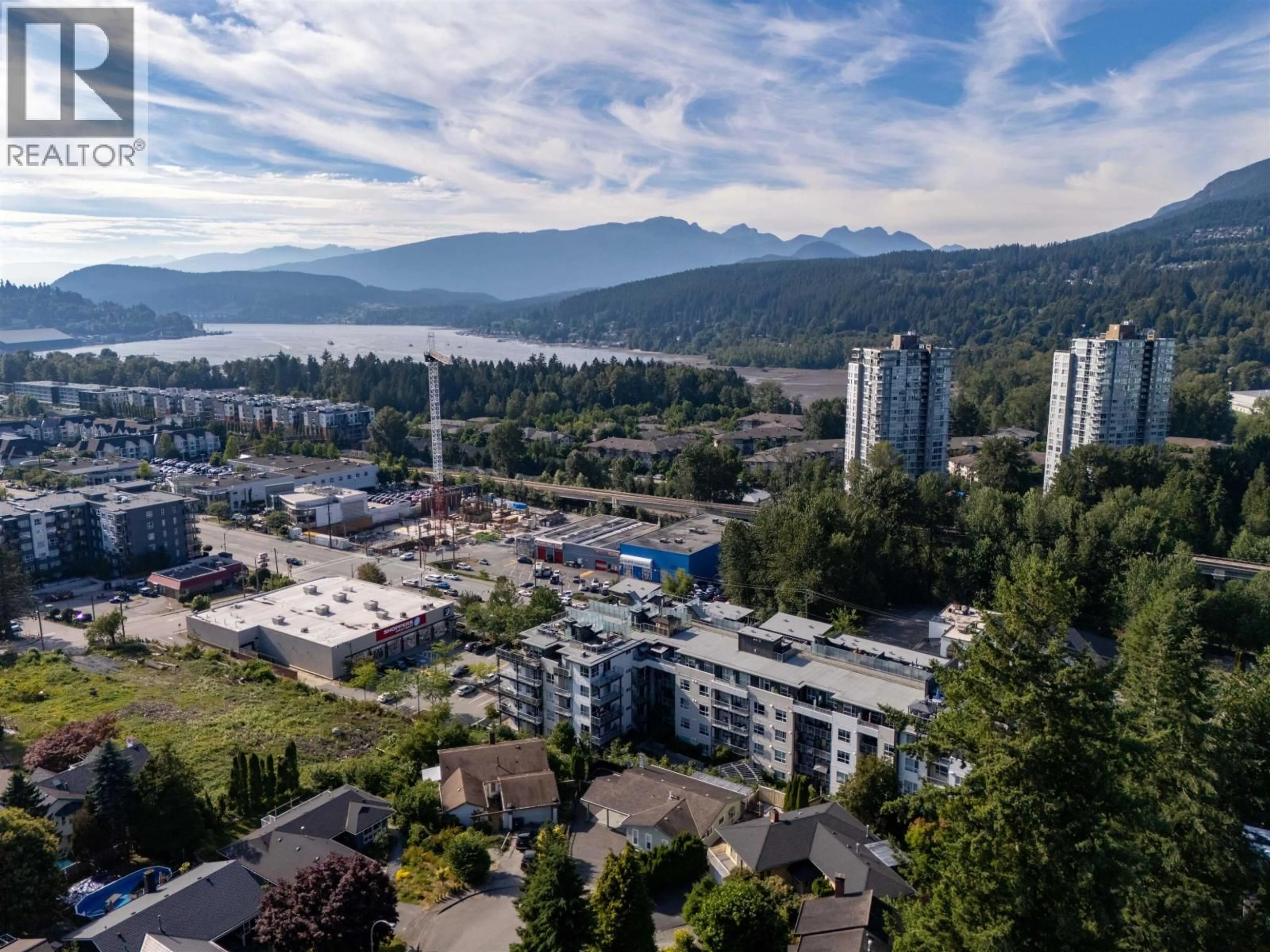 A pic from outside/outdoor area/front of a property/back of a property/a pic from drone, mountain view for 506 - 3229 ST JOHNS STREET, Port Moody British Columbia V3H0M4