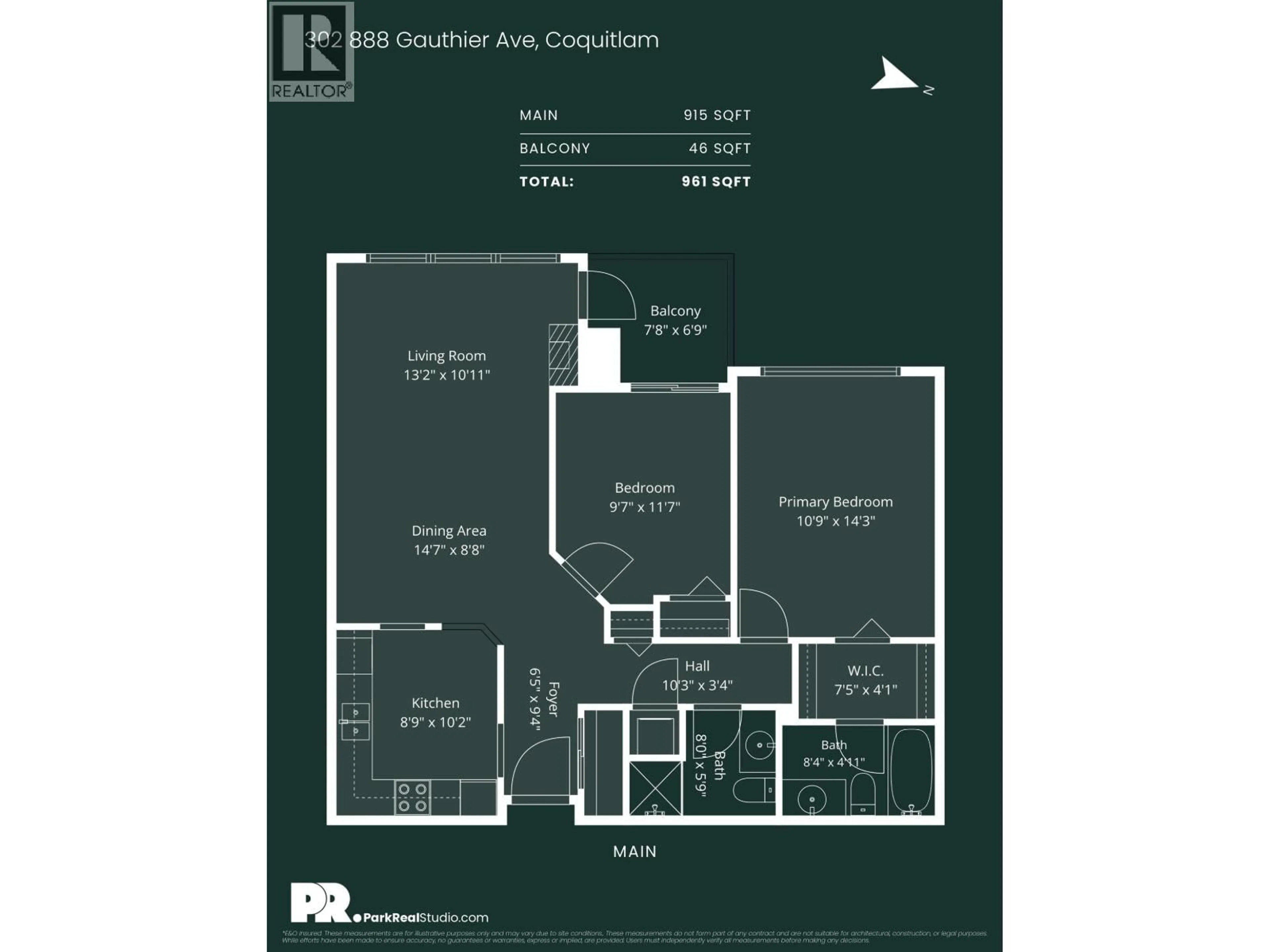 Floor plan for 302 - 888 GAUTHIER AVENUE, Coquitlam British Columbia V3K6Y1
