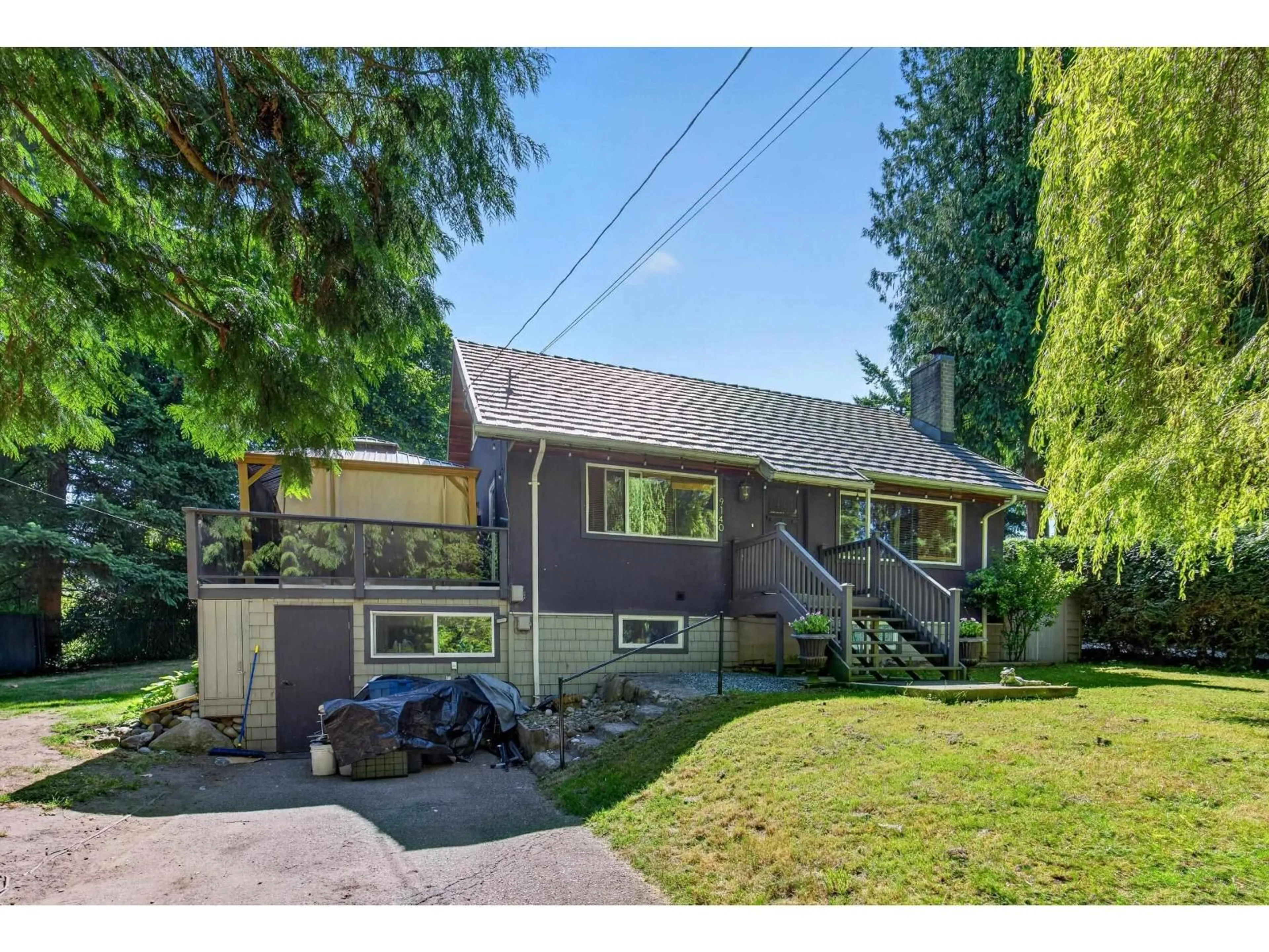 A pic from outside/outdoor area/front of a property/back of a property/a pic from drone, street for 9140 NORUM ROAD, Delta British Columbia V4C3J1