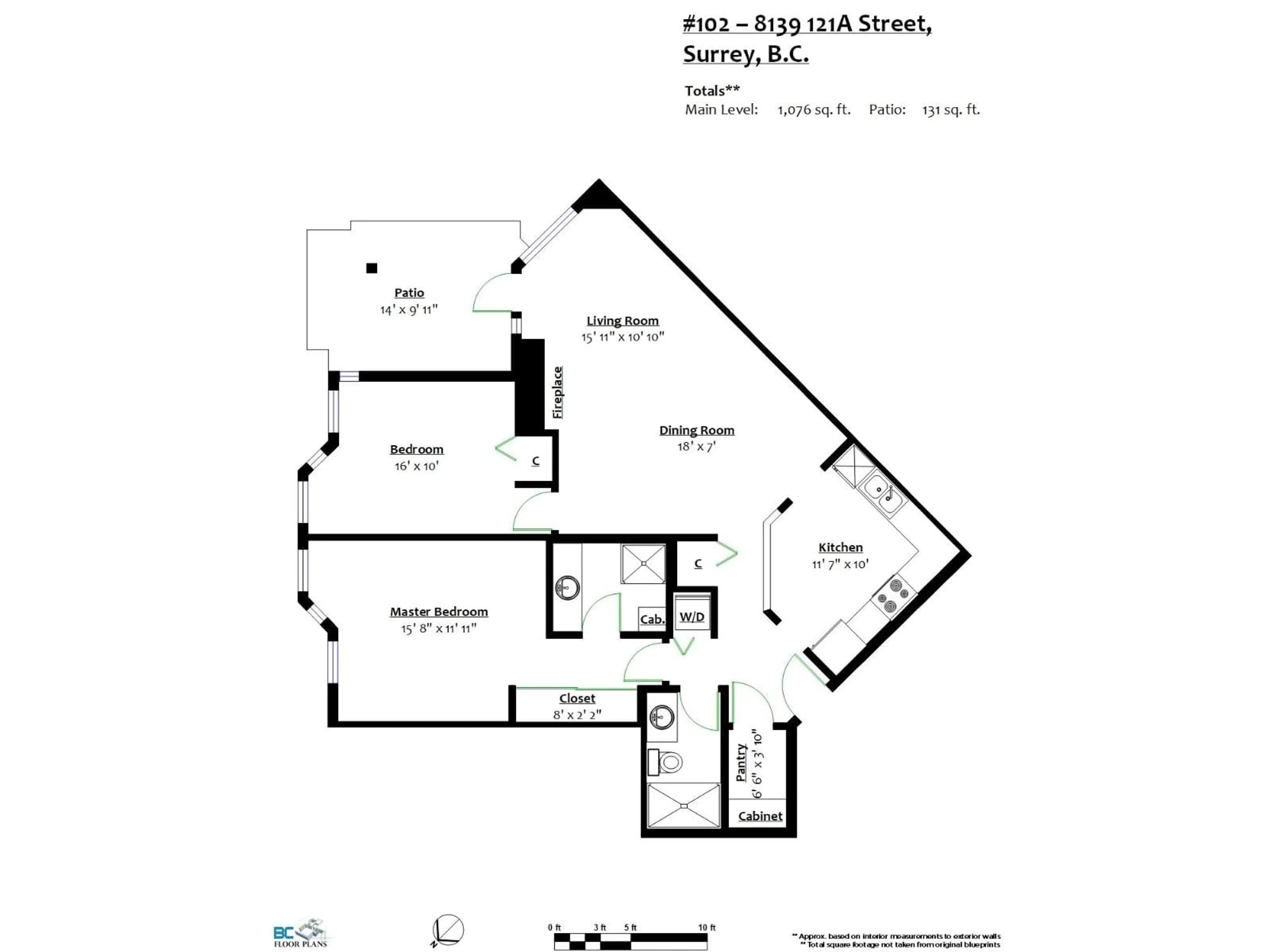 Floor plan for 102 - 8139 121A STREET, Surrey British Columbia V3W0Z2