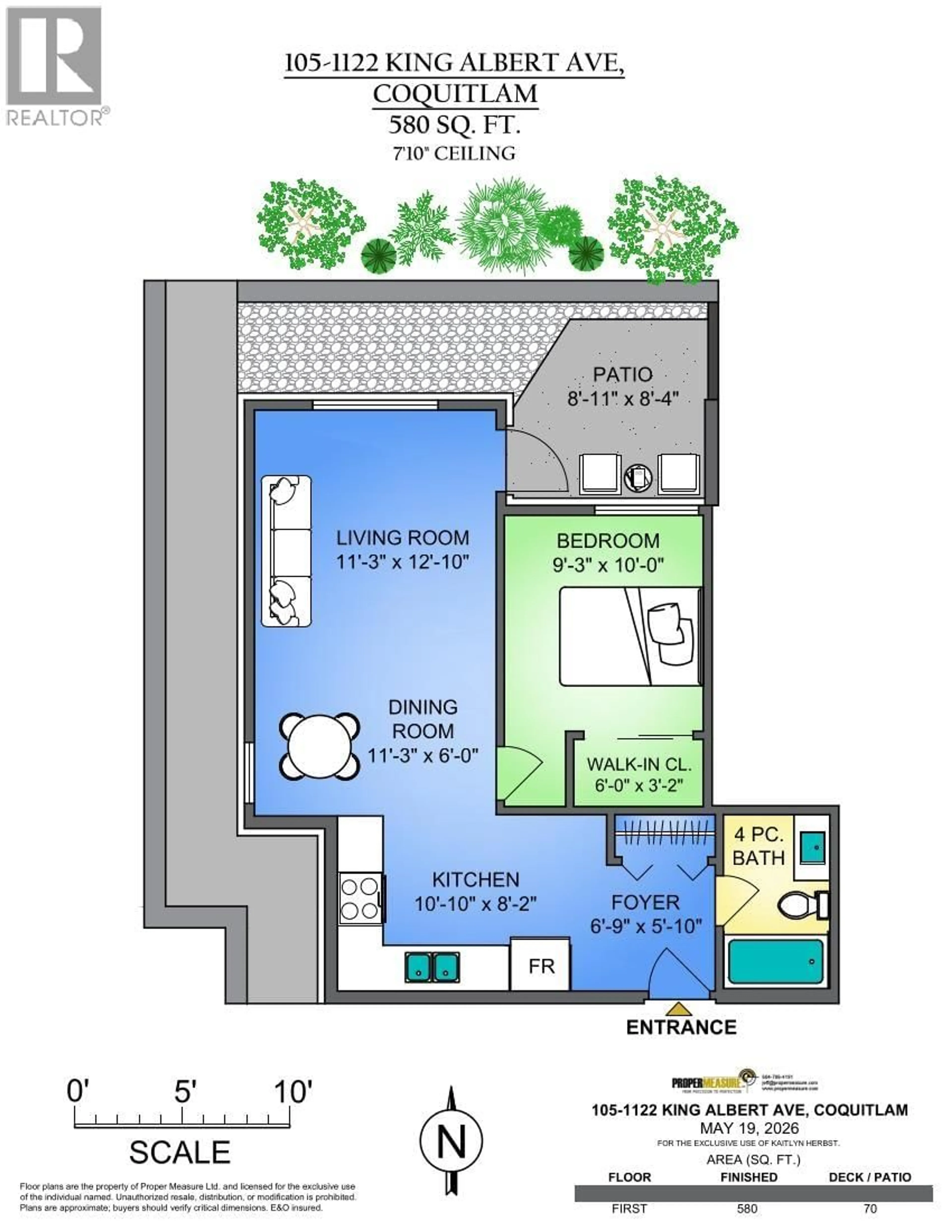 Floor plan for 105 - 1122 KING ALBERT AVENUE, Coquitlam British Columbia V3J1X7