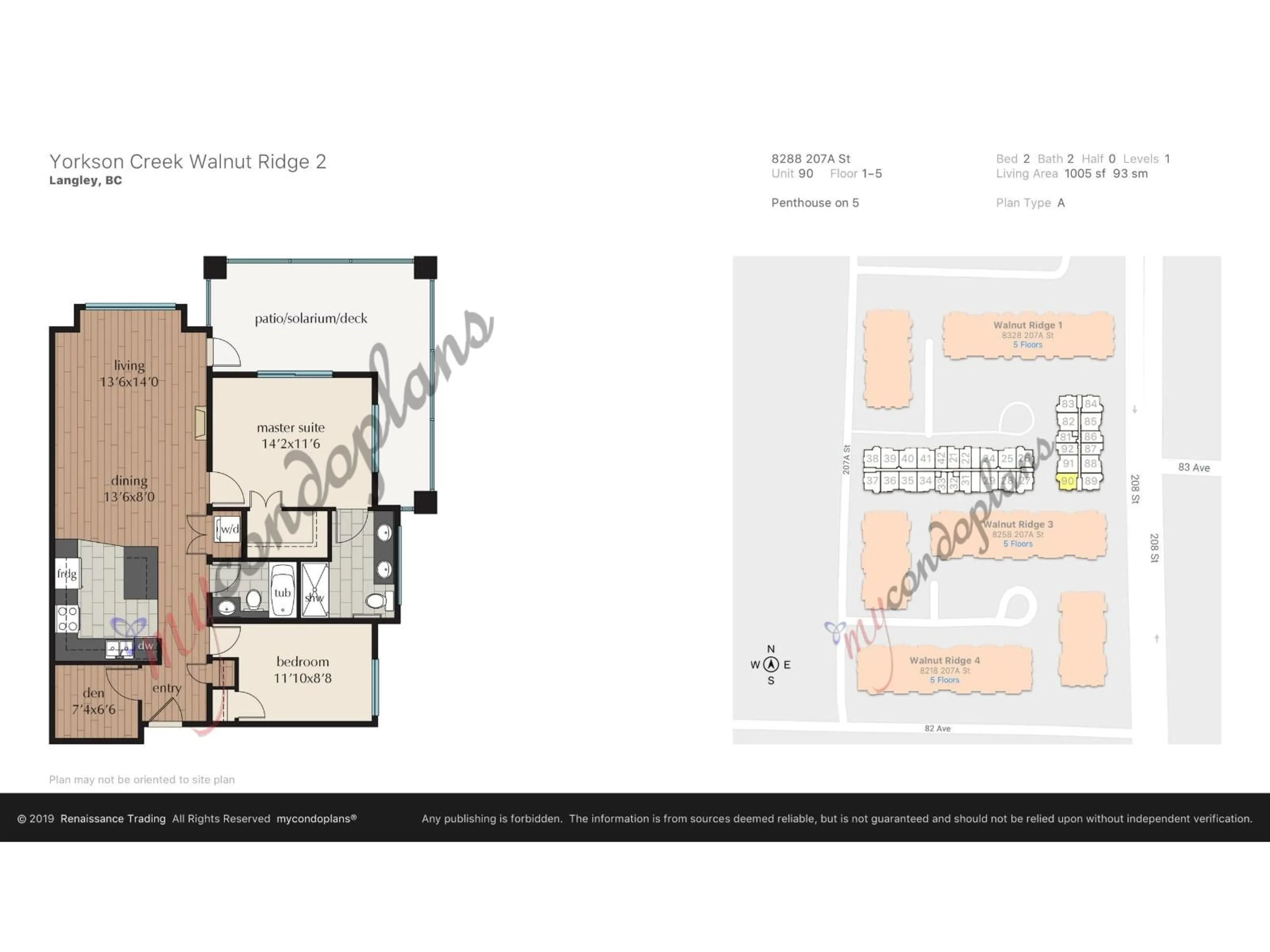 Floor plan for 590 - 8288 207A STREET, Langley British Columbia V2Y0L2