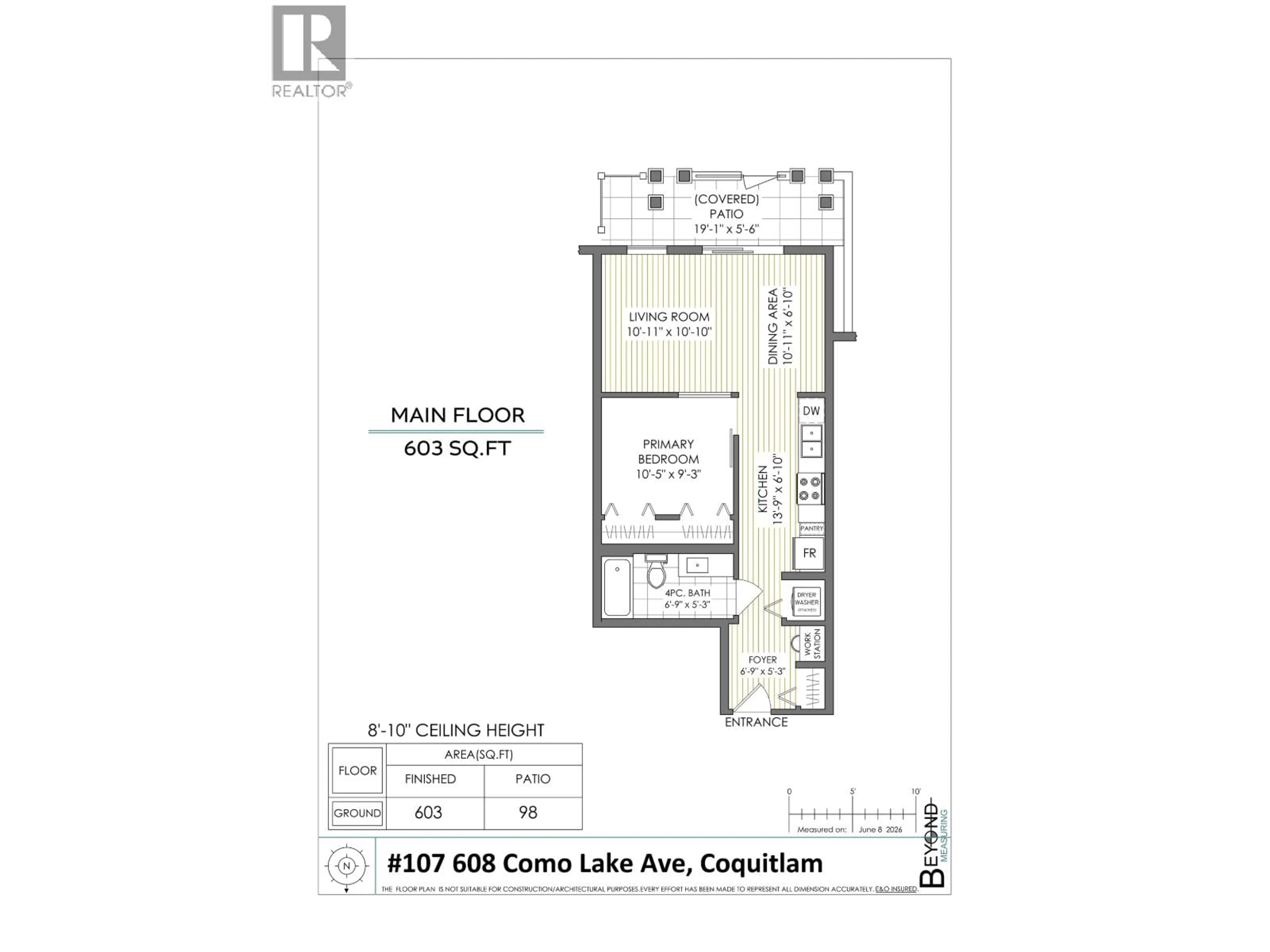 Floor plan for 107 - 608 COMO LAKE AVENUE, Coquitlam British Columbia V3J0B2