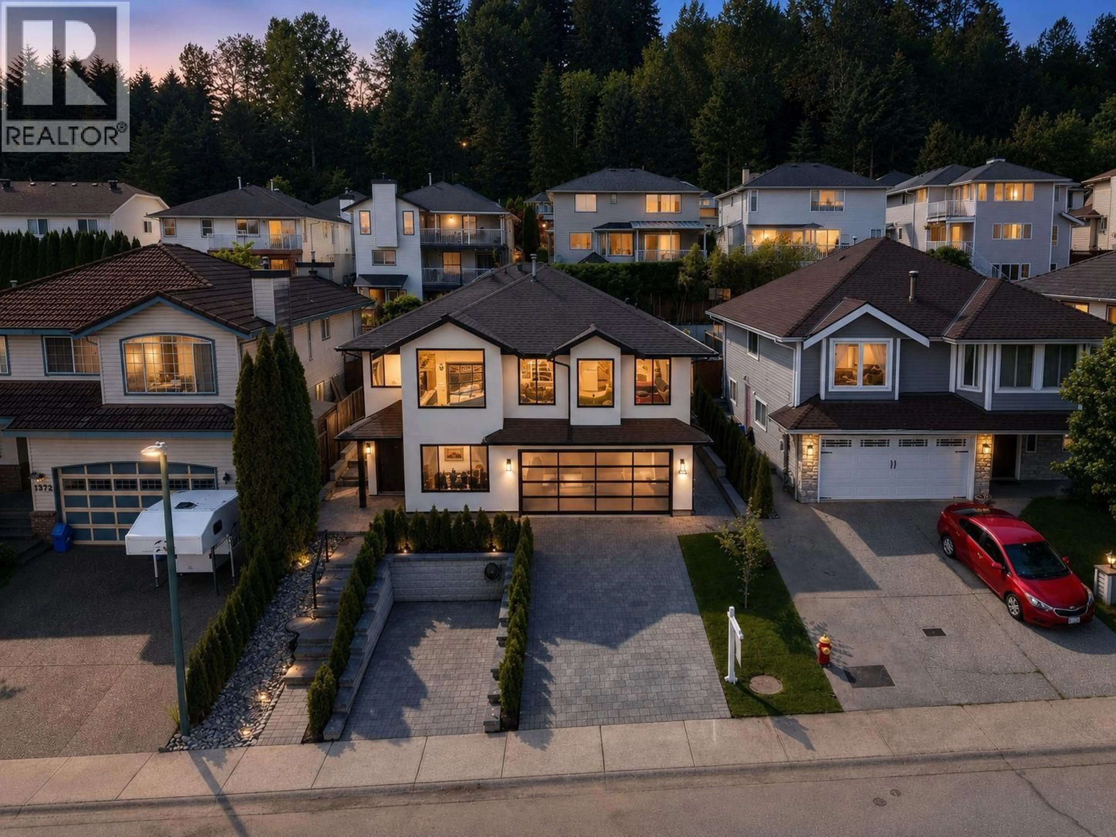 A pic from outside/outdoor area/front of a property/back of a property/a pic from drone, street for 1374 KENNEY STREET, Coquitlam British Columbia V3E2R2
