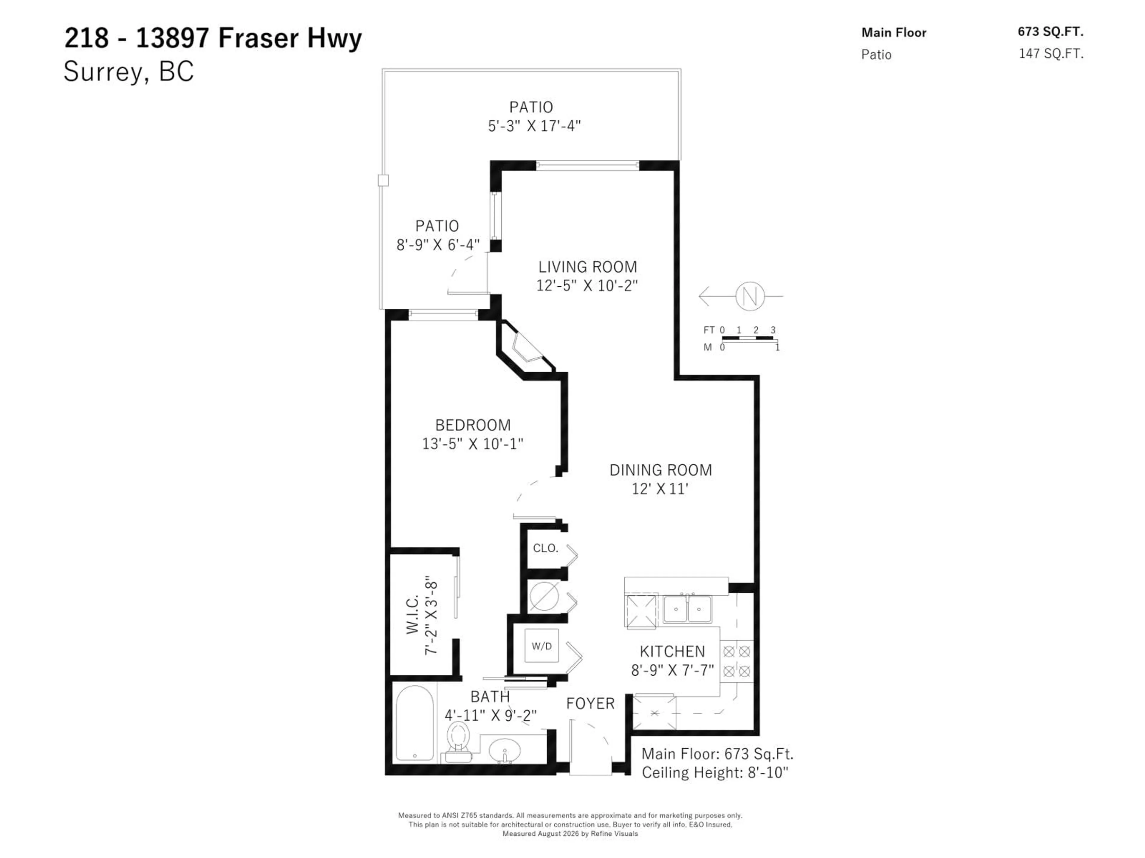 Floor plan for 218 - 13897 FRASER HIGHWAY, Surrey British Columbia V3T0G8