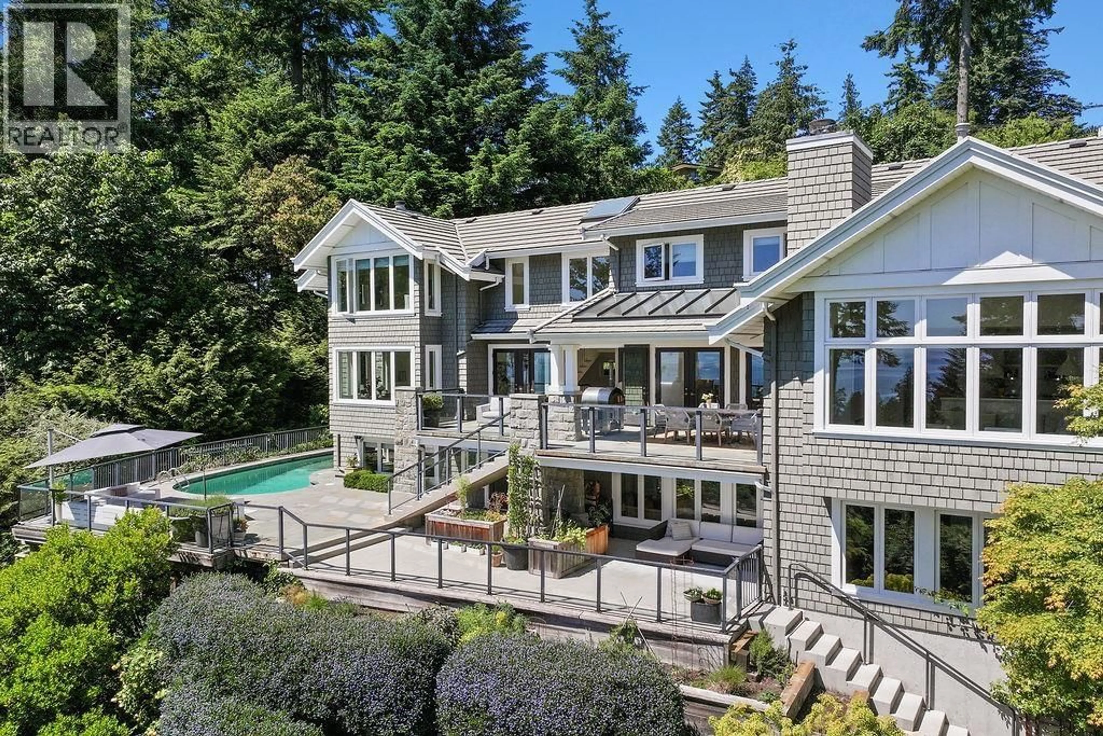 A pic from outside/outdoor area/front of a property/back of a property/a pic from drone, water/lake/river/ocean view for 6180 CANDIA PLACE, West Vancouver British Columbia V7W1Y1