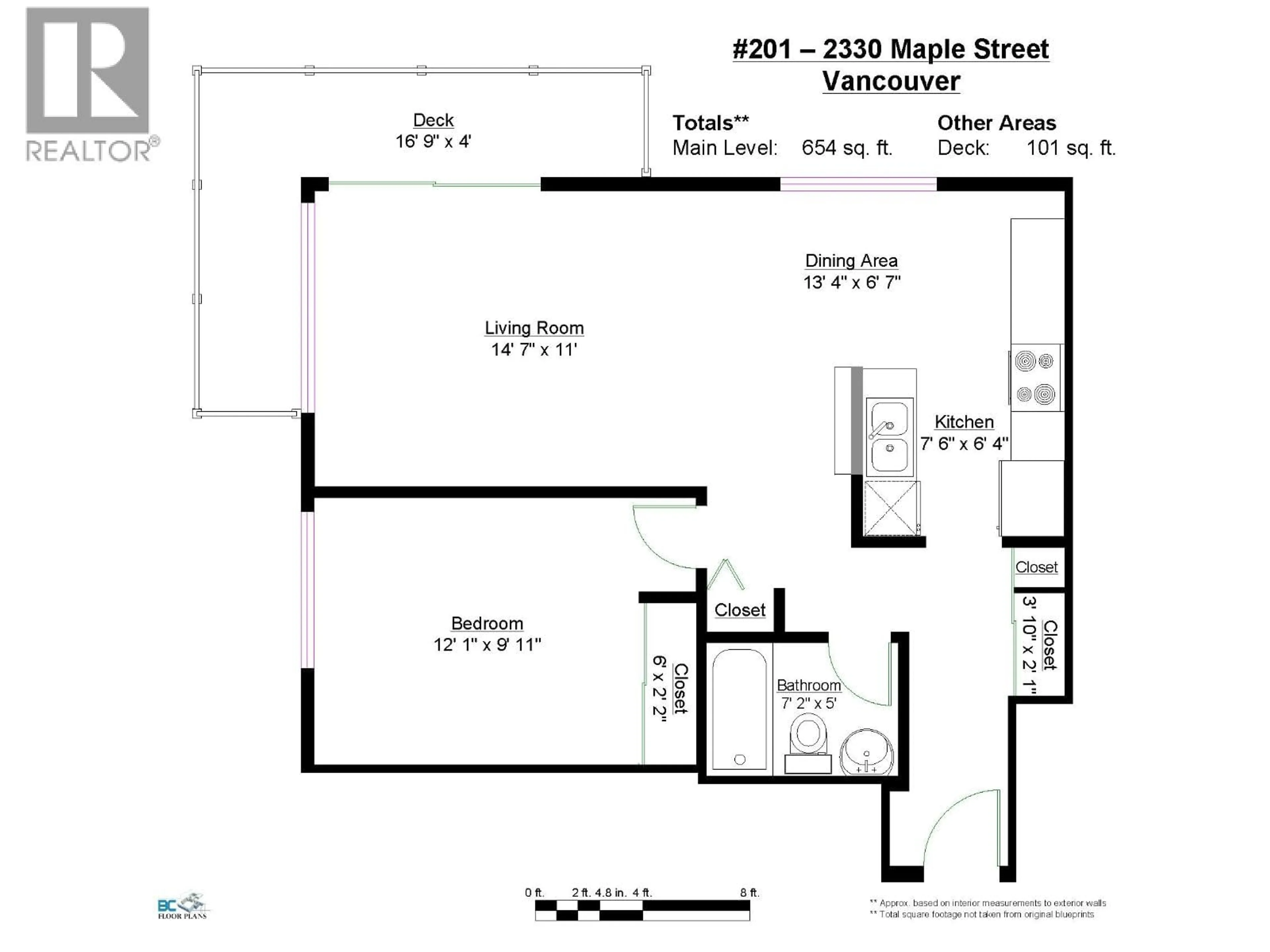 Floor plan for 201 - 2330 MAPLE STREET, Vancouver British Columbia V6J3T6