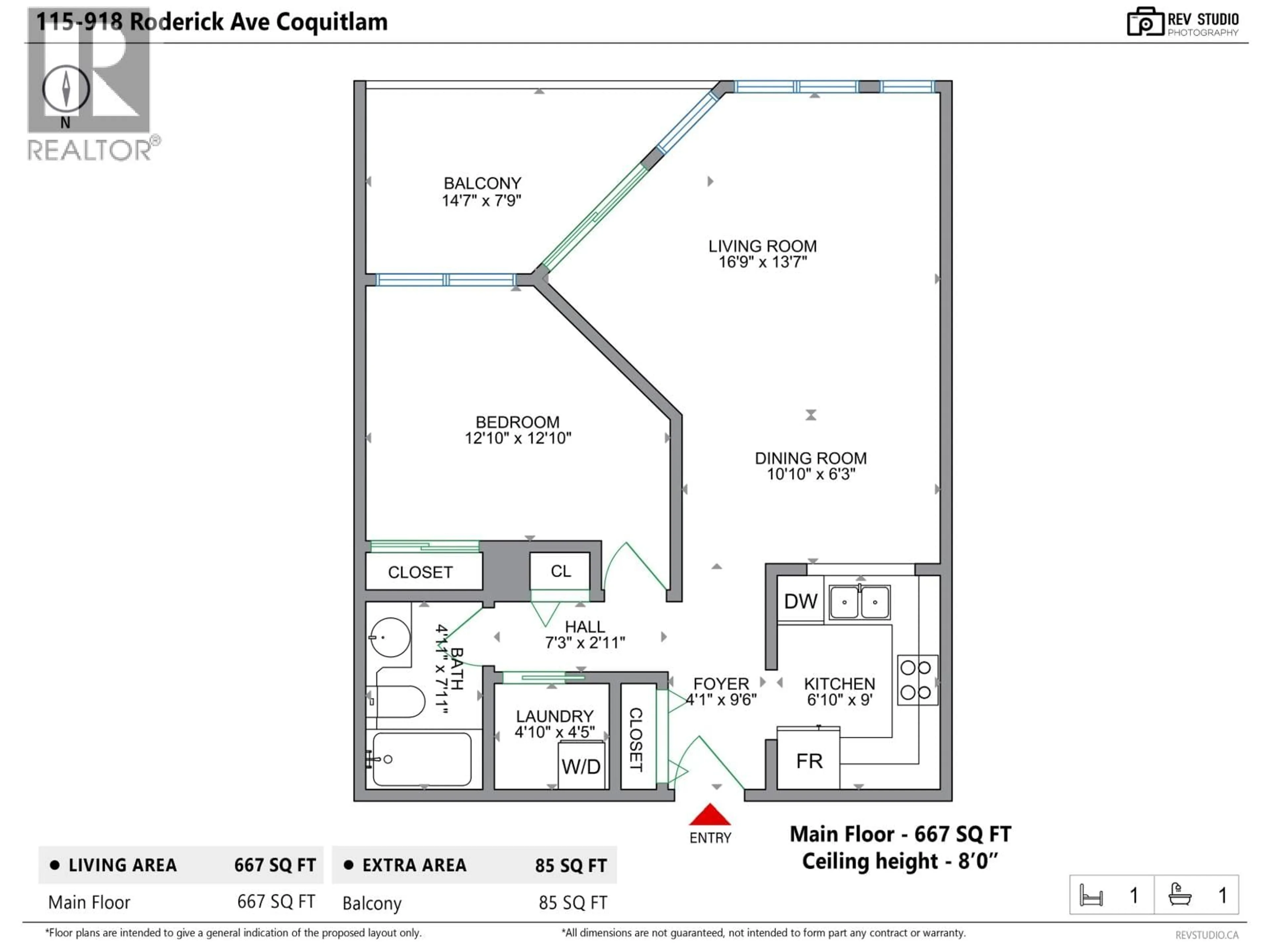 Floor plan for 115 - 918 RODERICK AVENUE, Coquitlam British Columbia V3K1R1