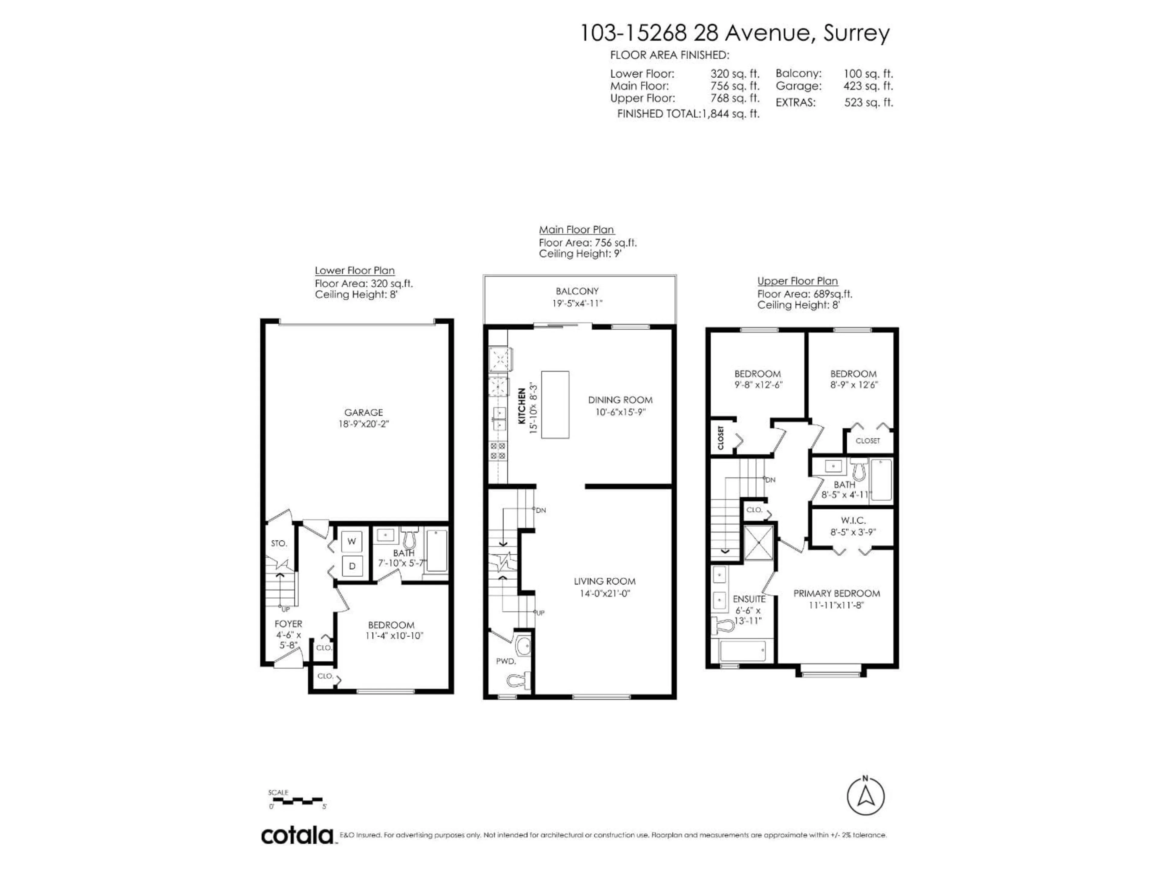 Floor plan for 103 - 15268 28 AVENUE, Surrey British Columbia V4P0E8