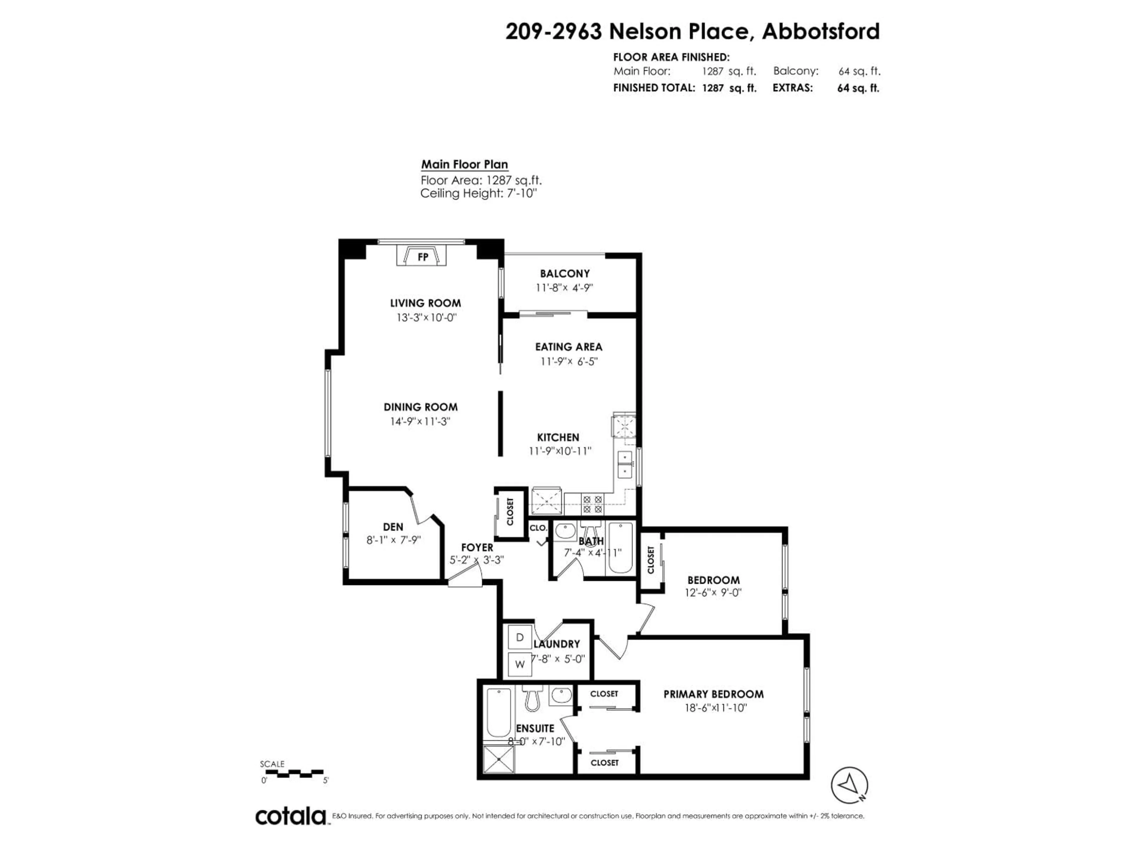 Floor plan for 209 - 2963 NELSON PLACE, Abbotsford British Columbia V2S7L6