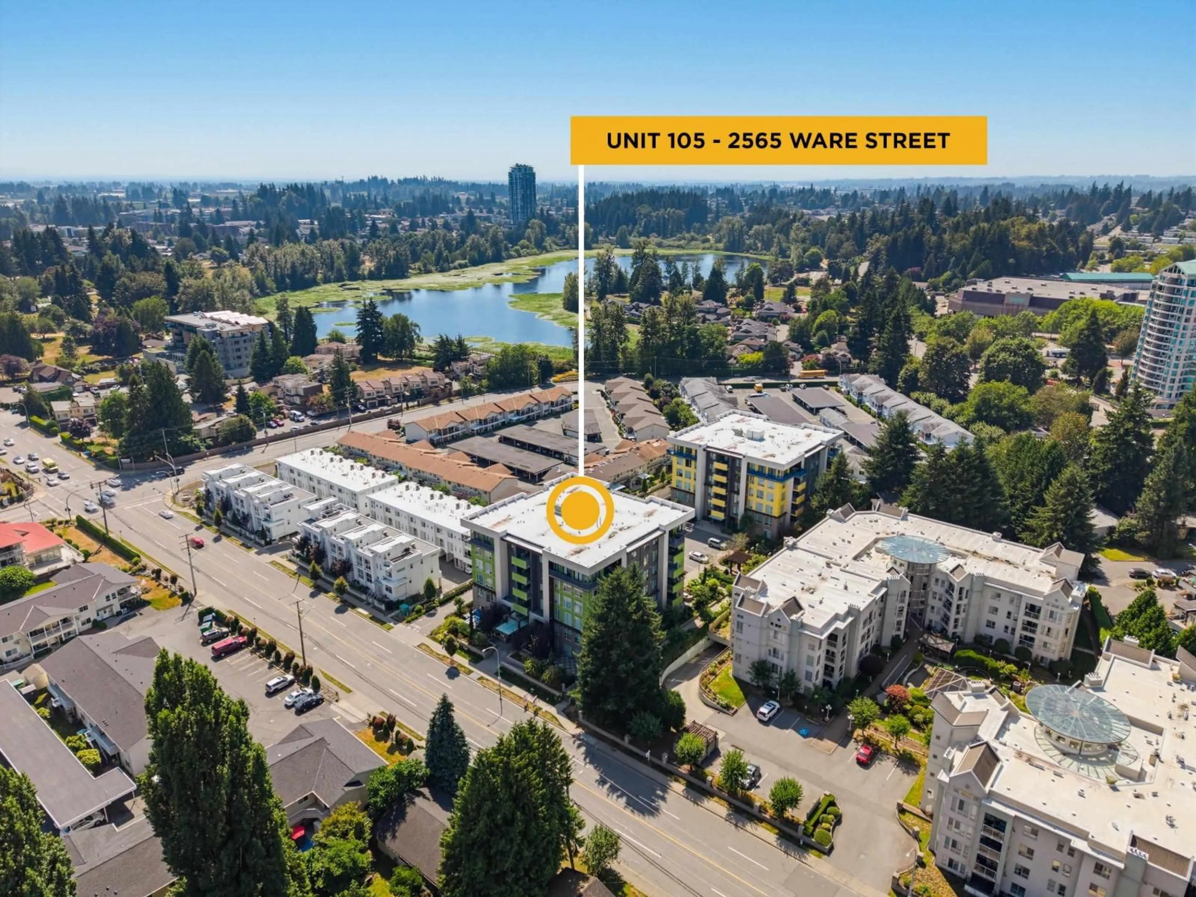 A pic from outside/outdoor area/front of a property/back of a property/a pic from drone, street for 105 - 2565 WARE STREET, Abbotsford British Columbia V2S0J5