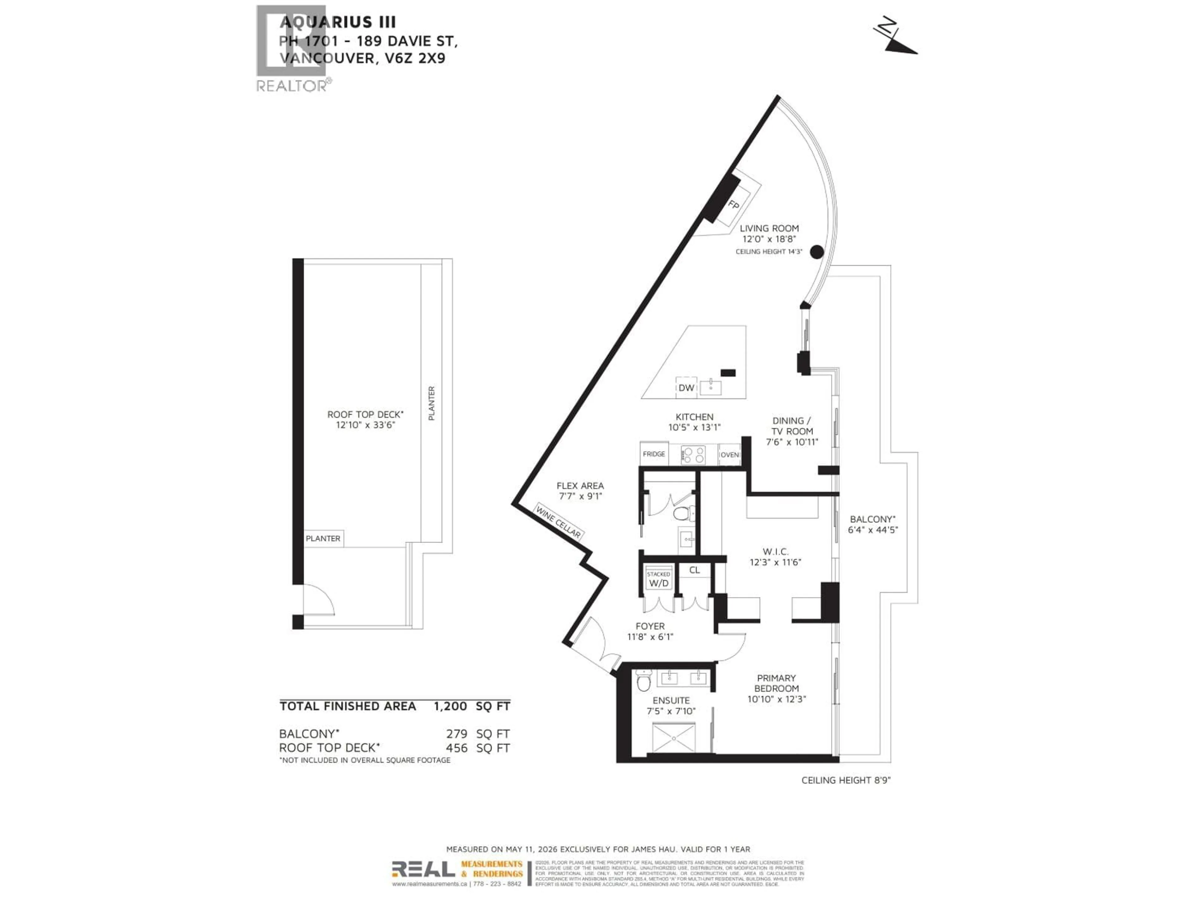 Floor plan for PH 1701 - 189 DAVIE STREET, Vancouver British Columbia V6Z2X9