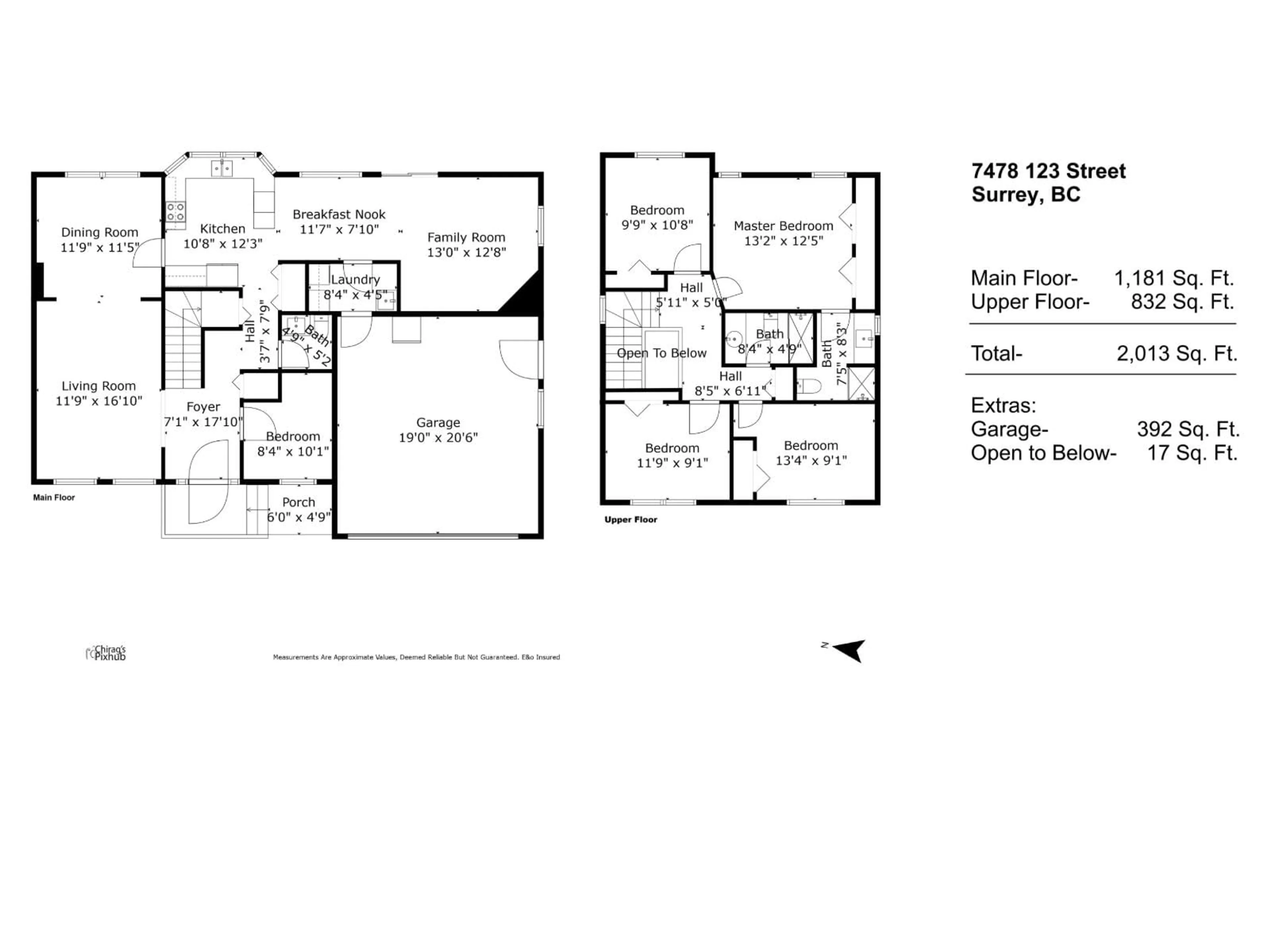 Floor plan for 7478 123 STREET, Surrey British Columbia V3W9N1