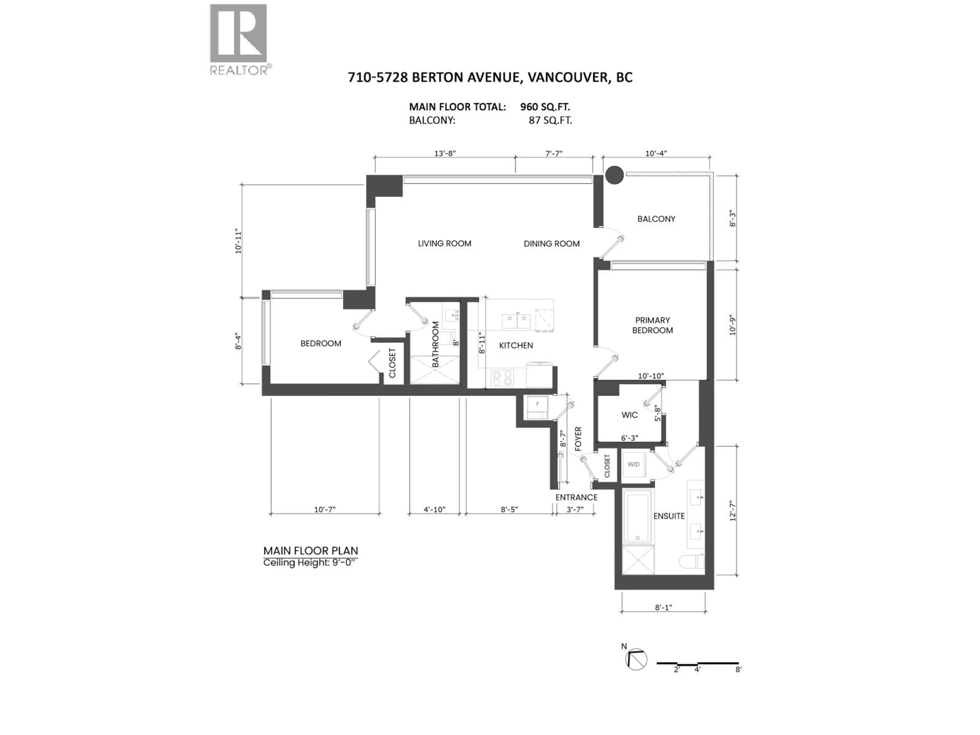 Floor plan for 710 - 5728 BERTON AVENUE, Vancouver British Columbia V6S0E5