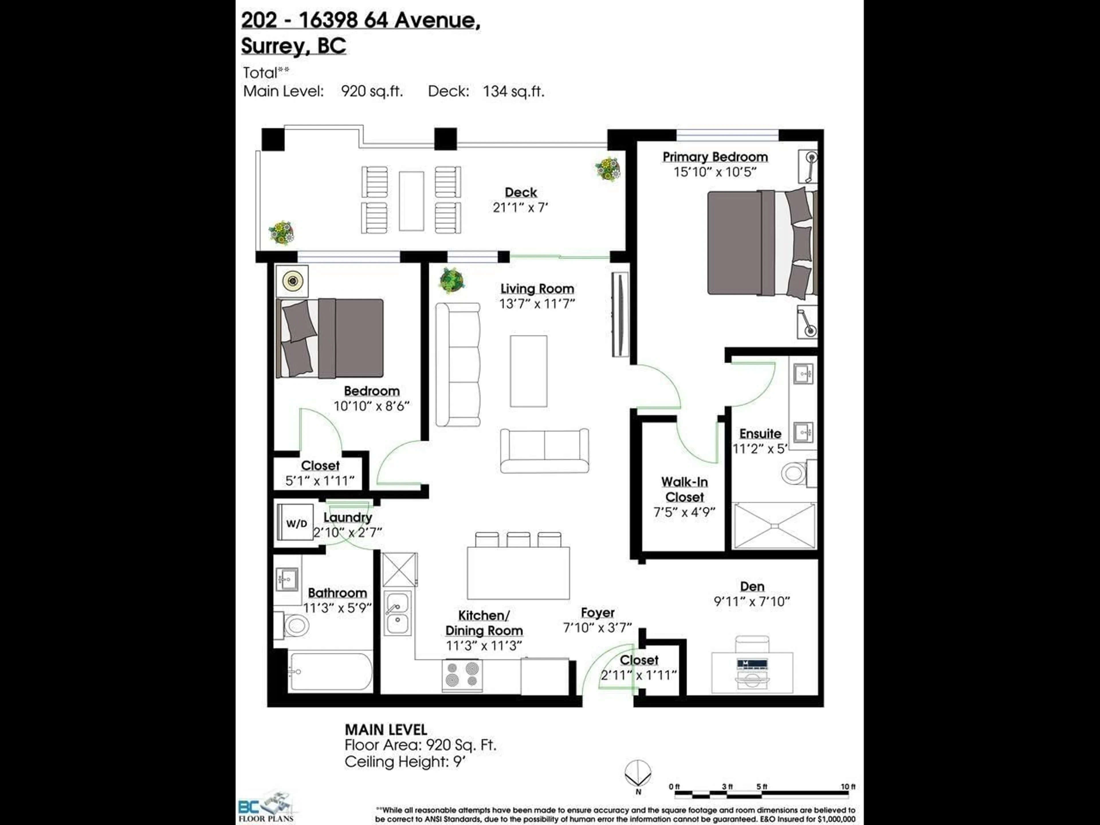 Floor plan for 202 - 16398 64 AVENUE, Surrey British Columbia V3S6X6