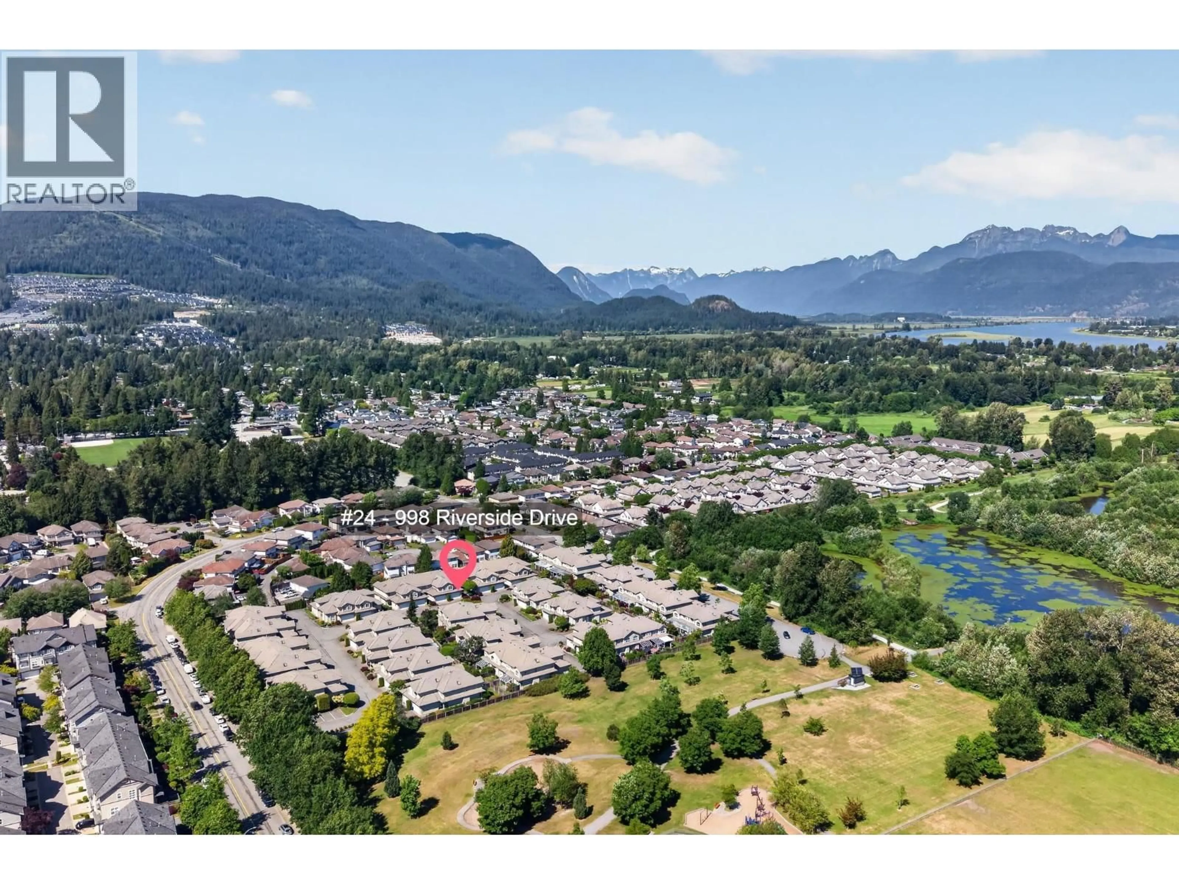 A pic from outside/outdoor area/front of a property/back of a property/a pic from drone, mountain view for 24 - 998 RIVERSIDE DRIVE, Port Coquitlam British Columbia V3B7Y4