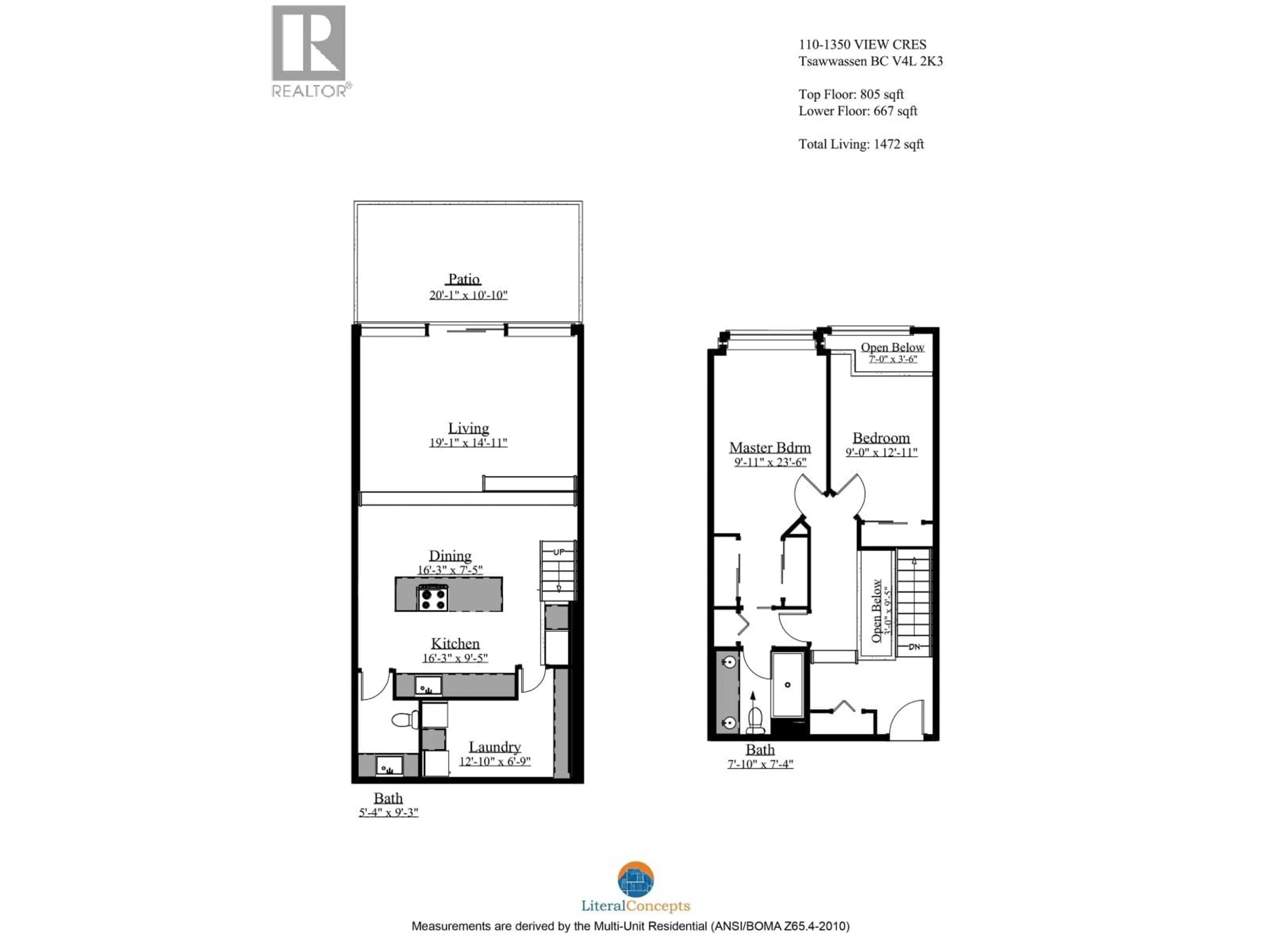 Floor plan for 110 - 1350 VIEW CRESCENT, Delta British Columbia V4L2K3