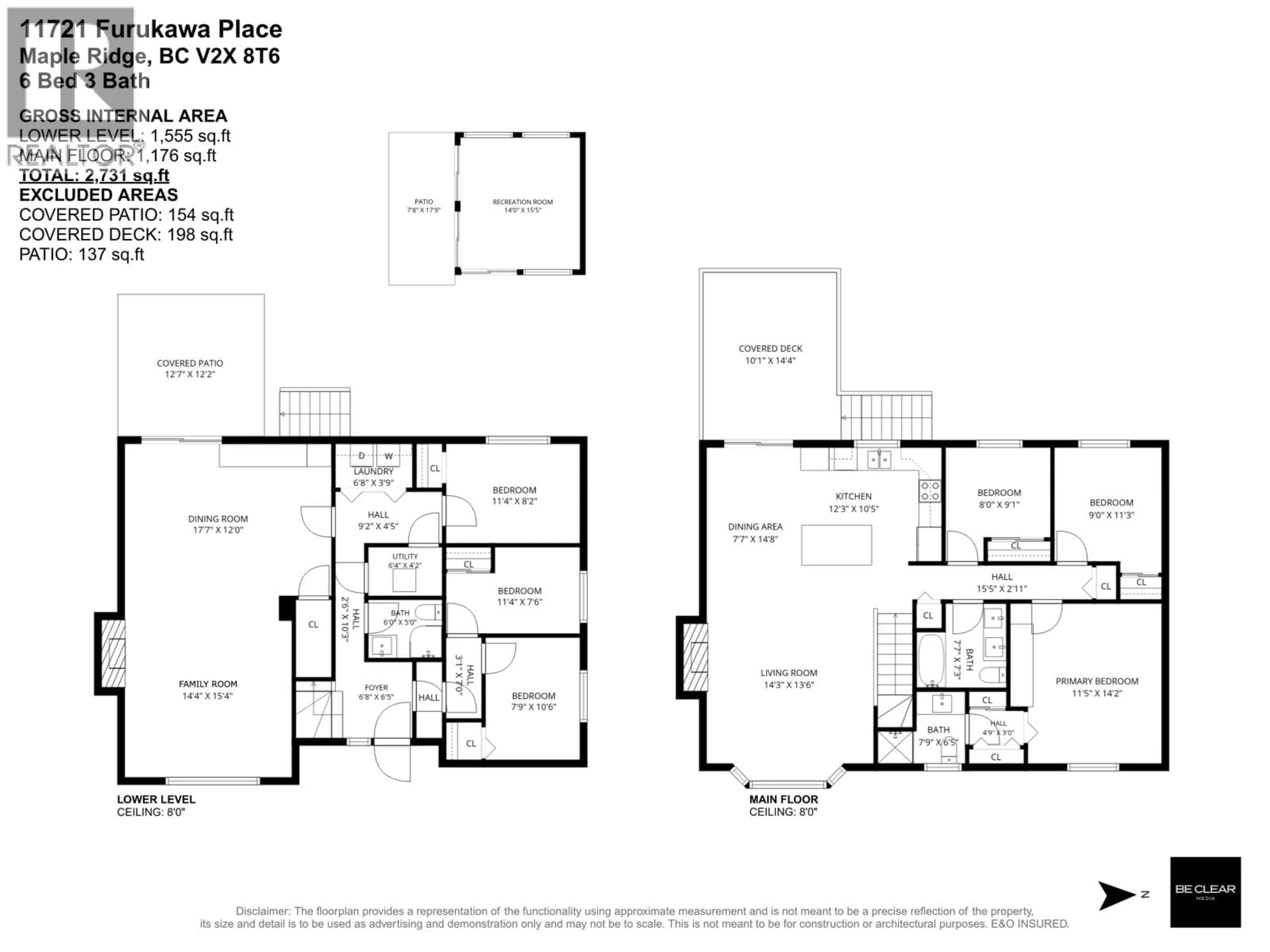 Floor plan for 11721 FURUKAWA PLACE, Maple Ridge British Columbia V2X8T6