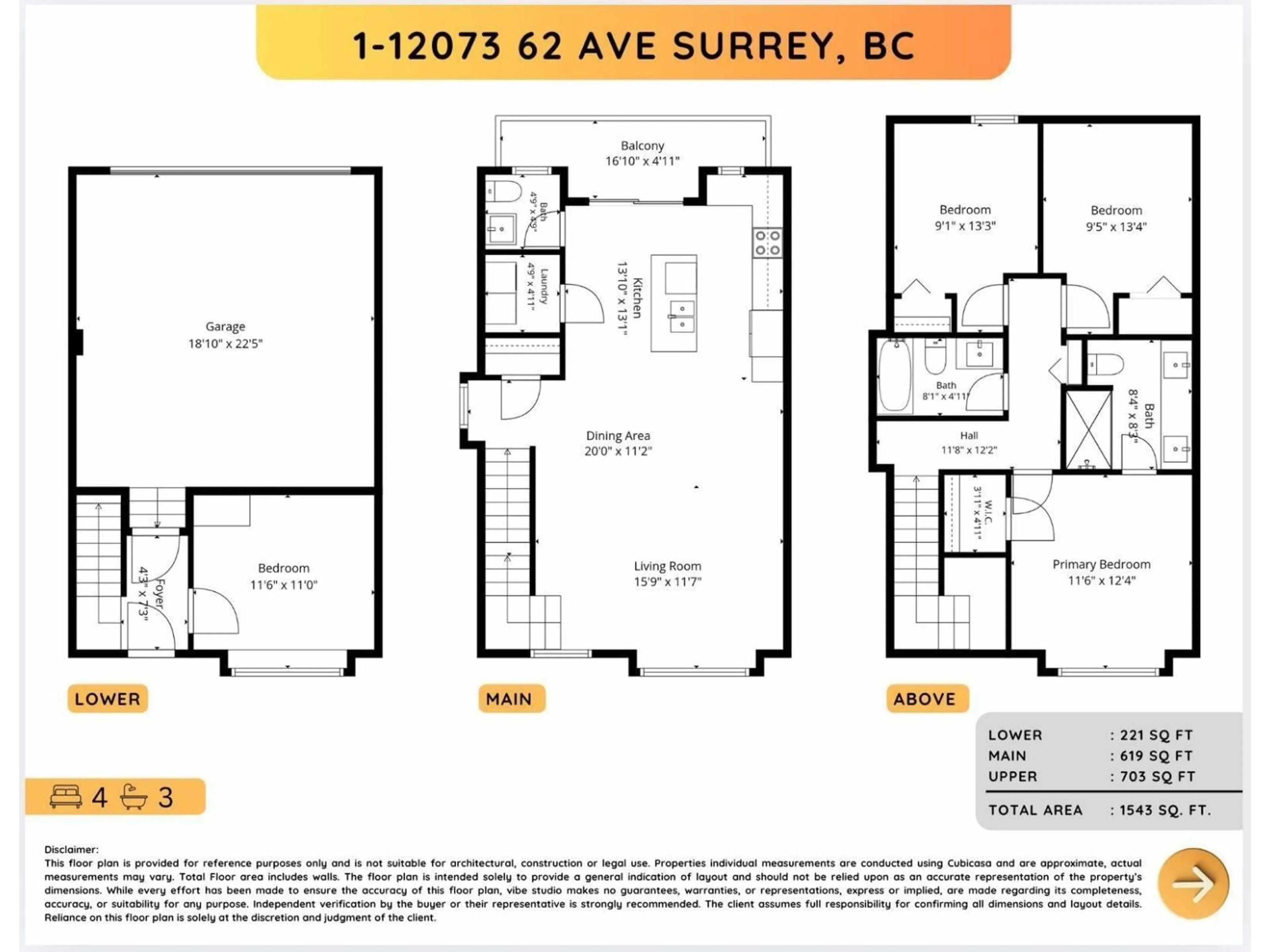 Floor plan for 1 - 12073 62 AVENUE, Surrey British Columbia V3X0K4