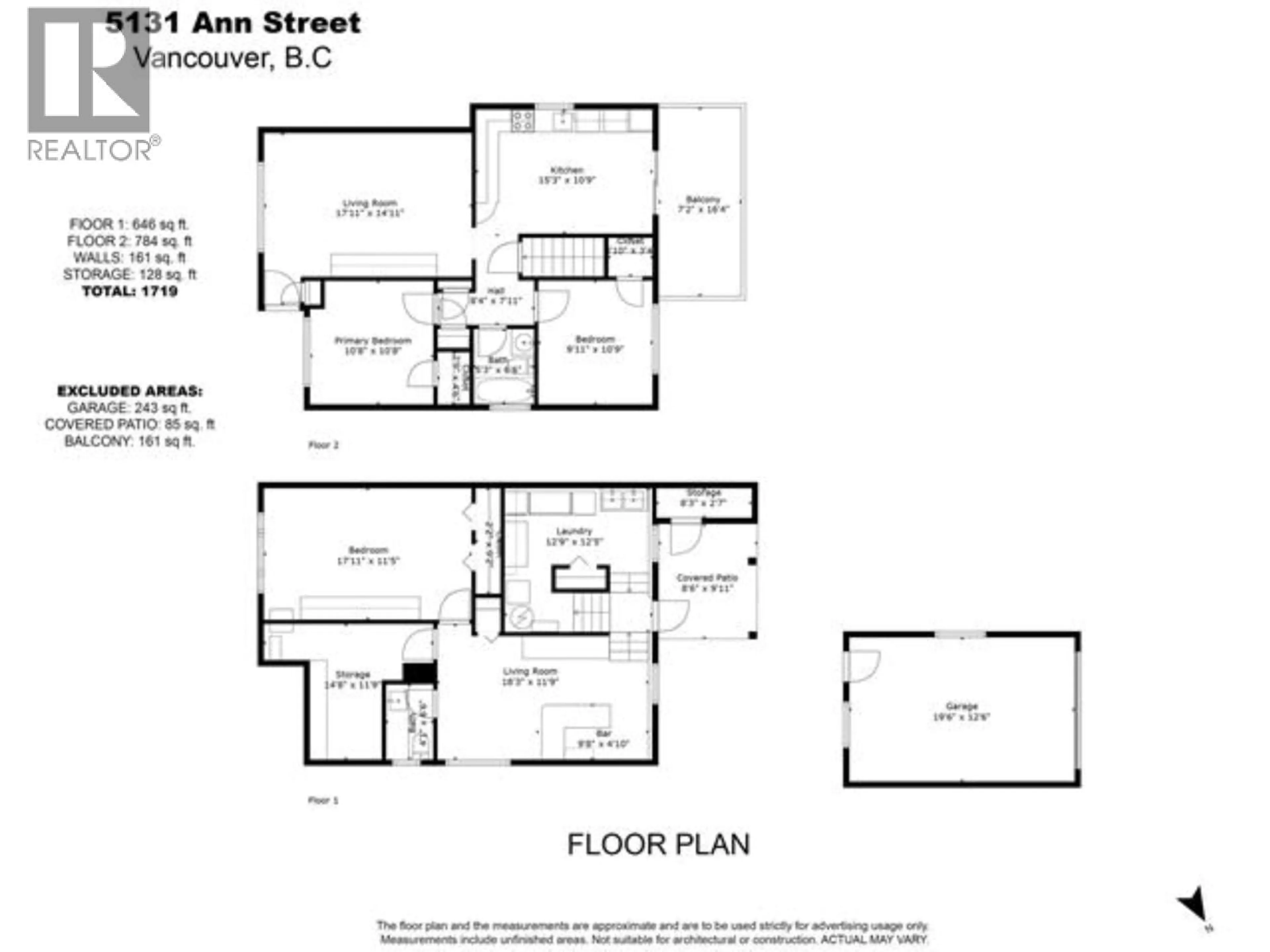 Floor plan for 5131 ANN STREET STREET, Vancouver British Columbia V5R4J8