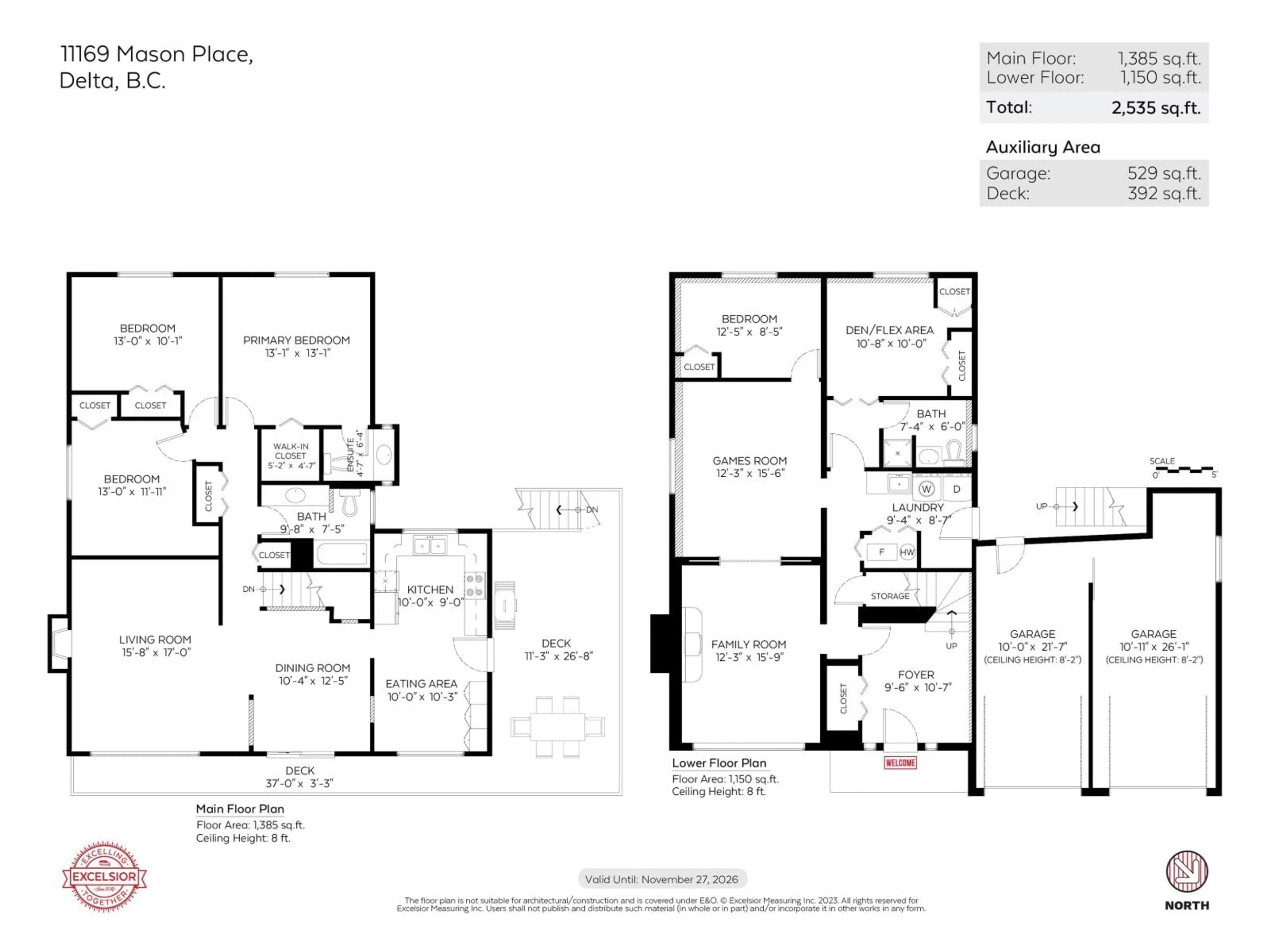 Floor plan for 11169 MASON PLACE, Delta British Columbia V4E1G1