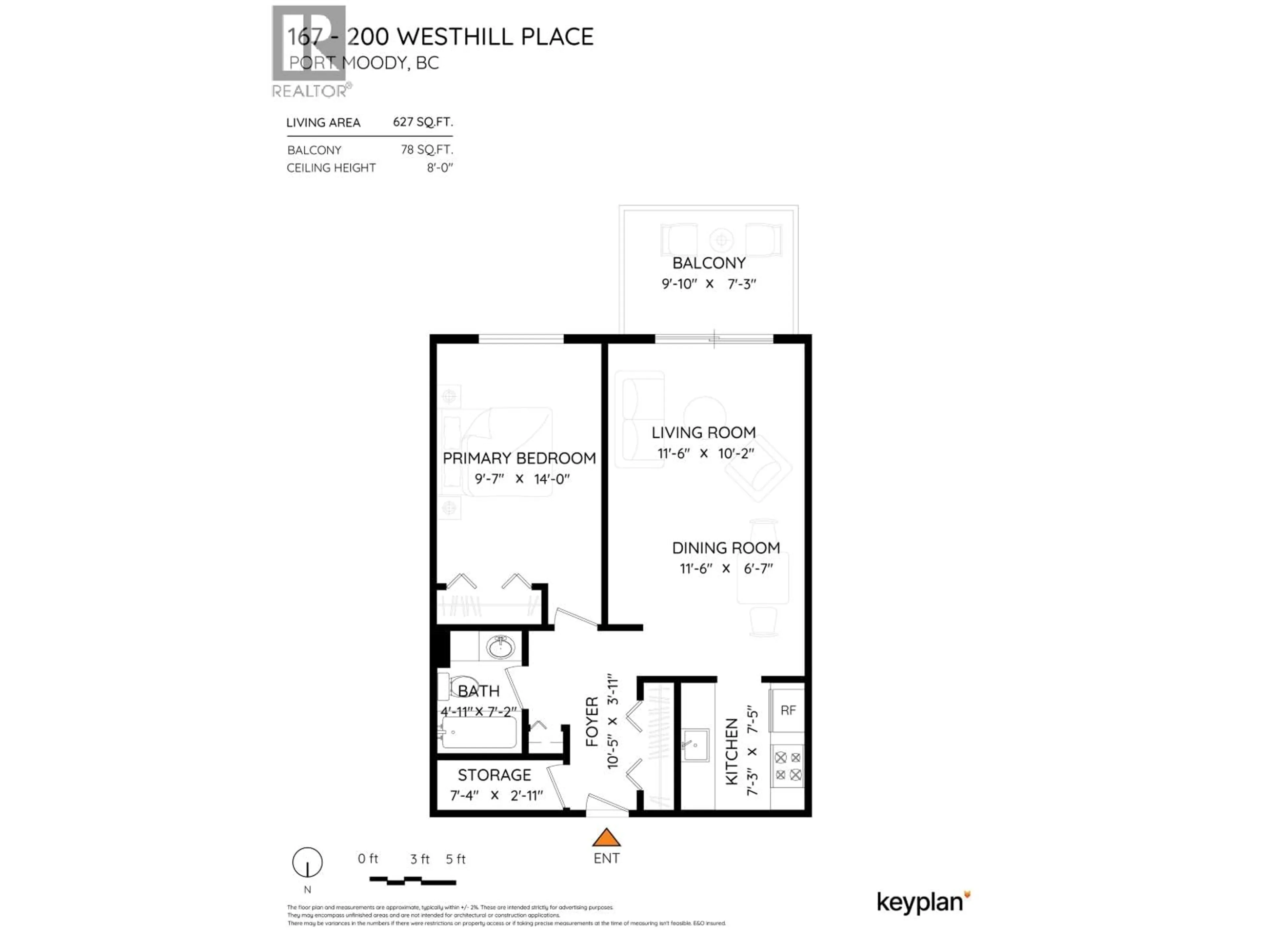 Floor plan for 167 - 200 WESTHILL PLACE, Port Moody British Columbia V3H1V2