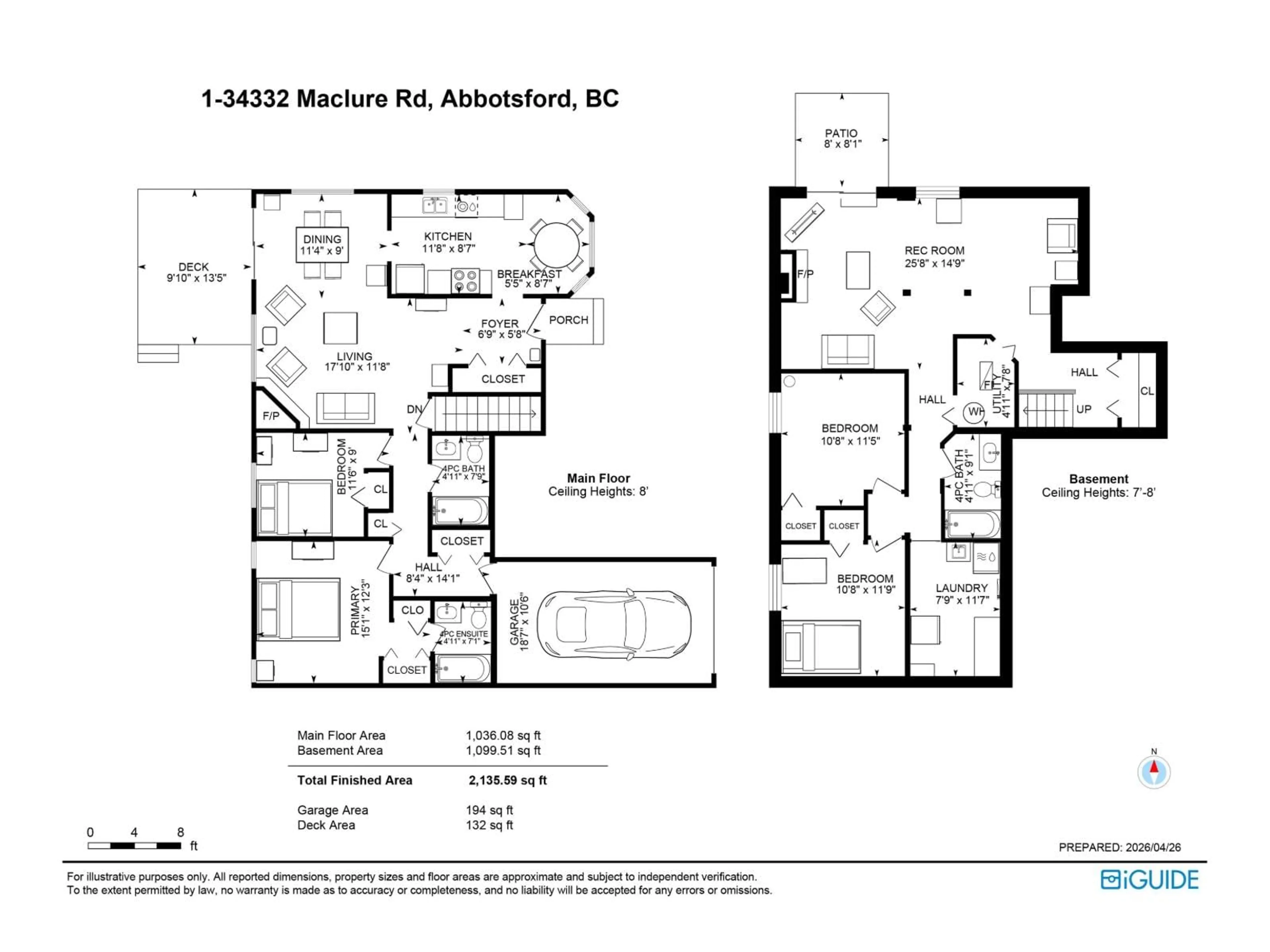 Floor plan for 1 - 34332 MACLURE ROAD, Abbotsford British Columbia V2S7S8
