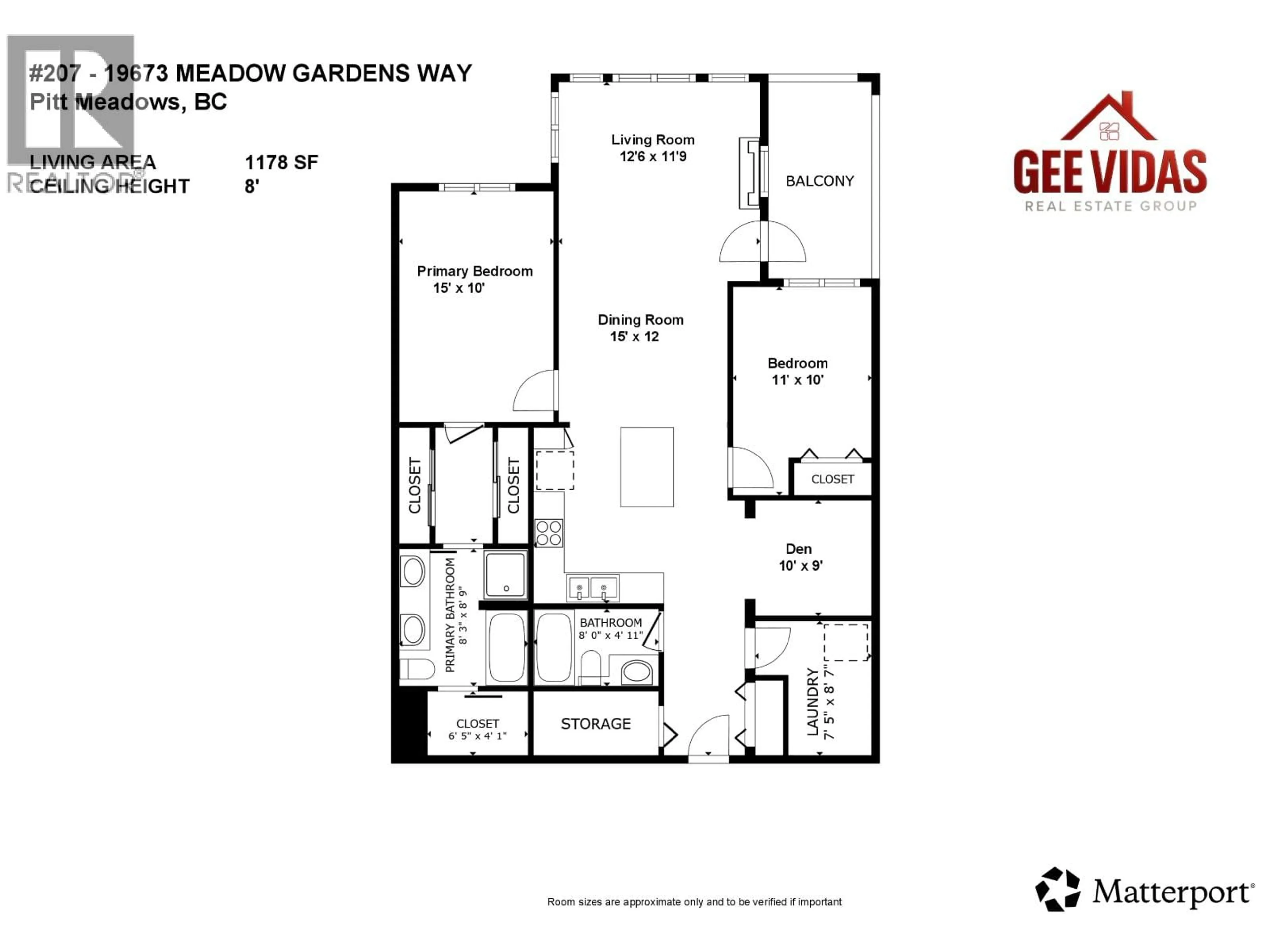 Floor plan for 207 - 19673 MEADOW GARDENS WAY, Pitt Meadows British Columbia V3Y0A1
