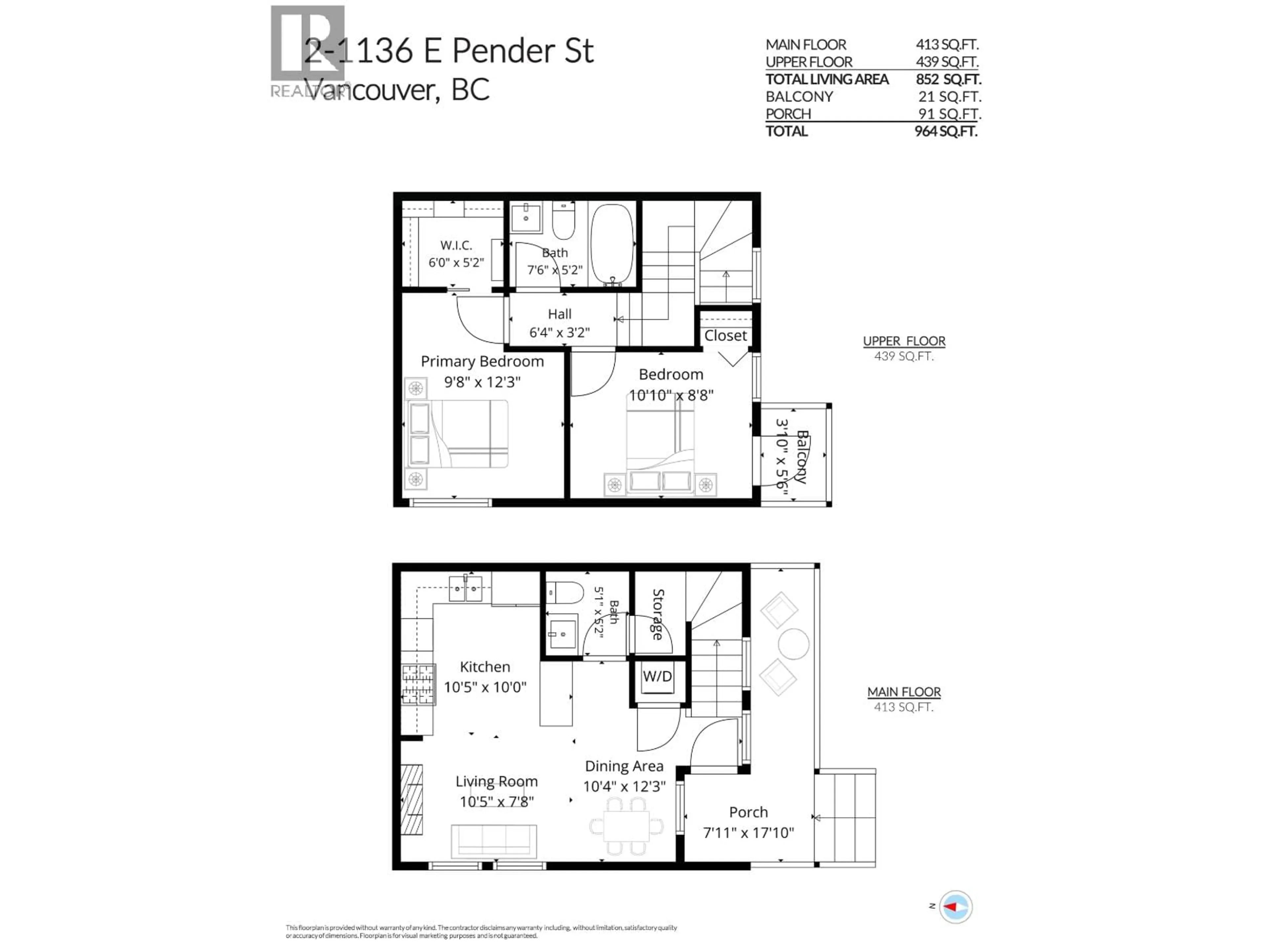 Floor plan for 2 - 1136 PENDER STREET, Vancouver British Columbia V6A1W5
