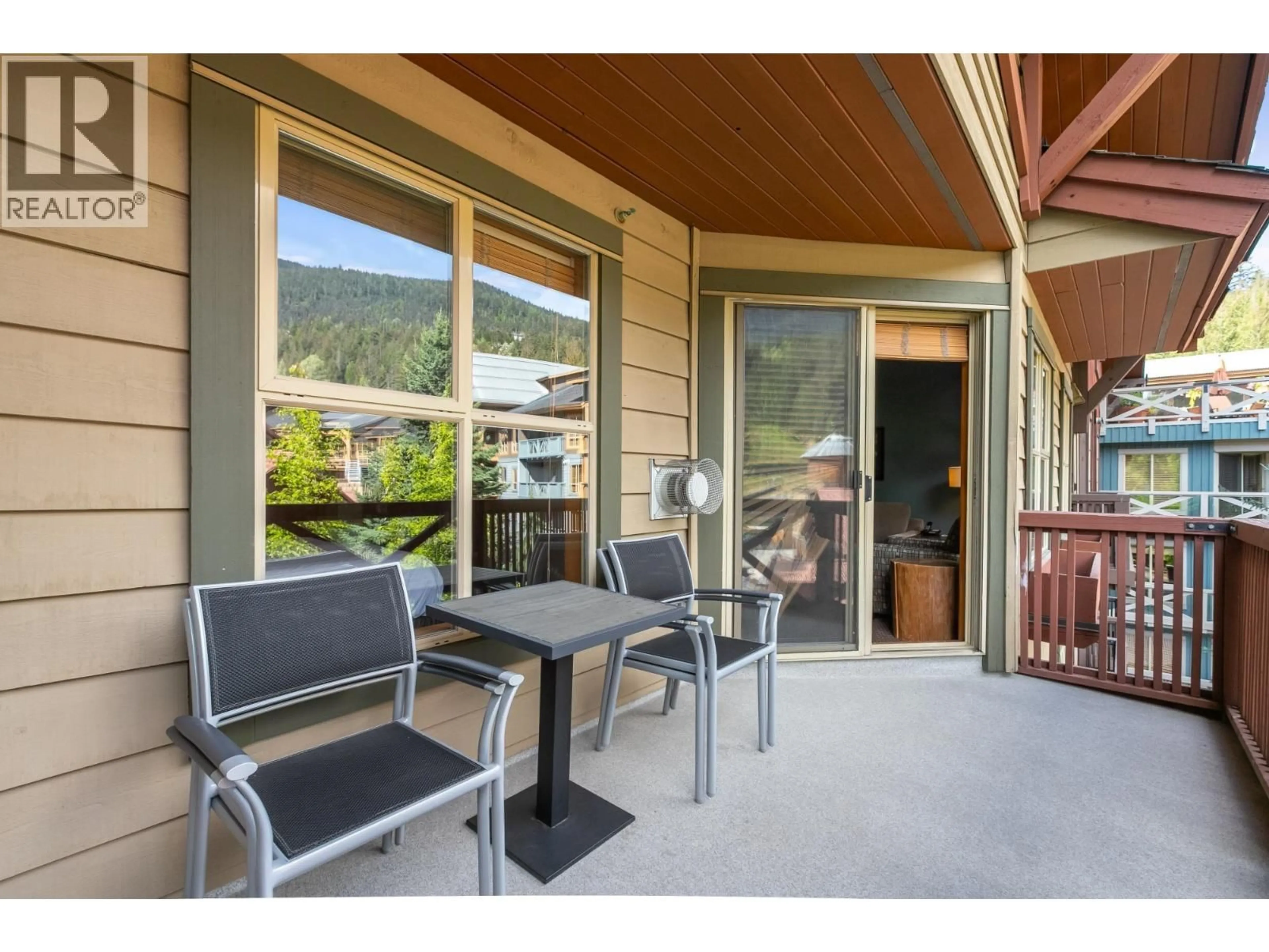 Patio, mountain view for 403D - 2036 LONDON LANE, Whistler British Columbia V8E0N7