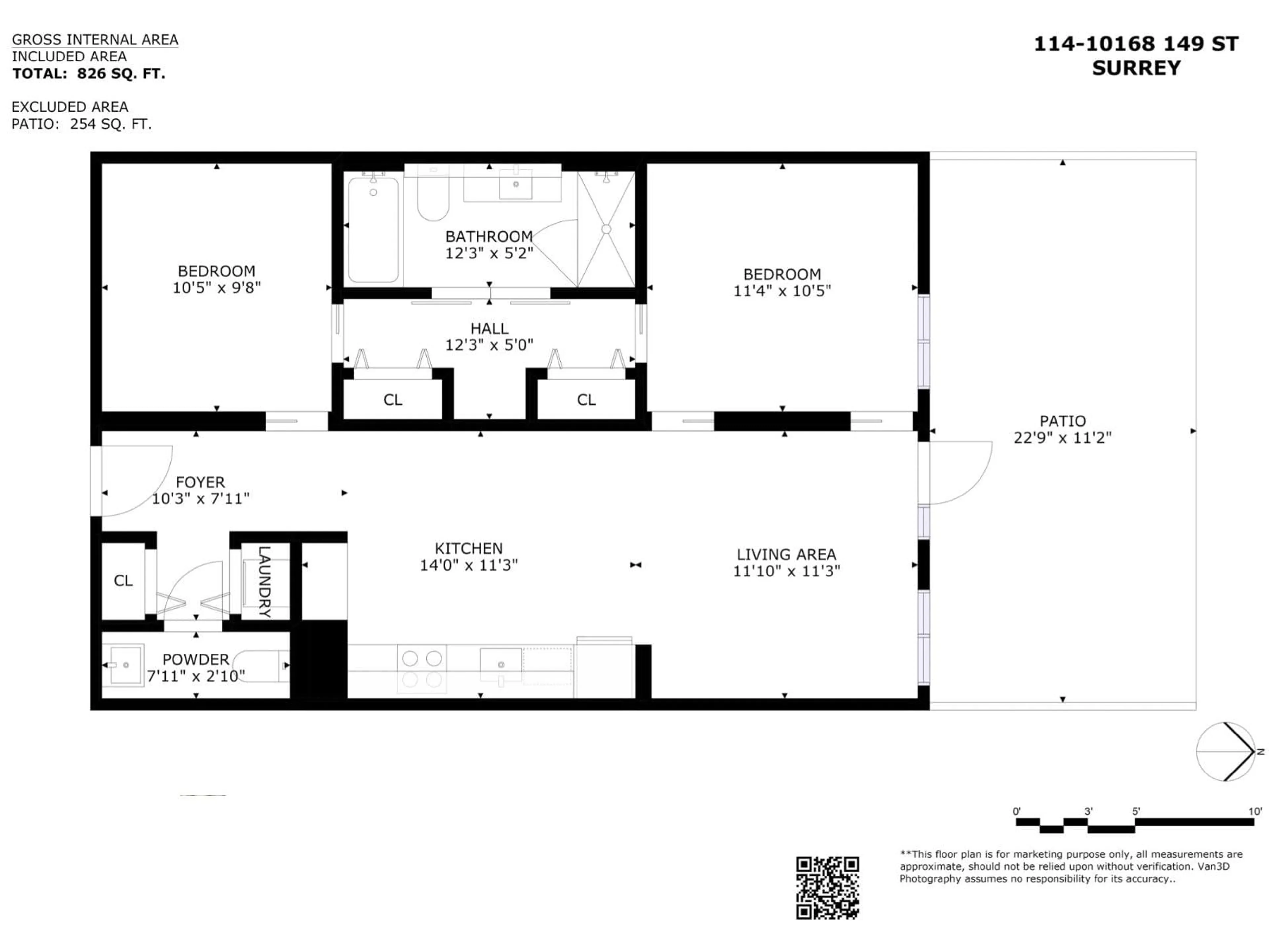 Floor plan for 114 - 10168 149 STREET, Surrey British Columbia V3R0E9
