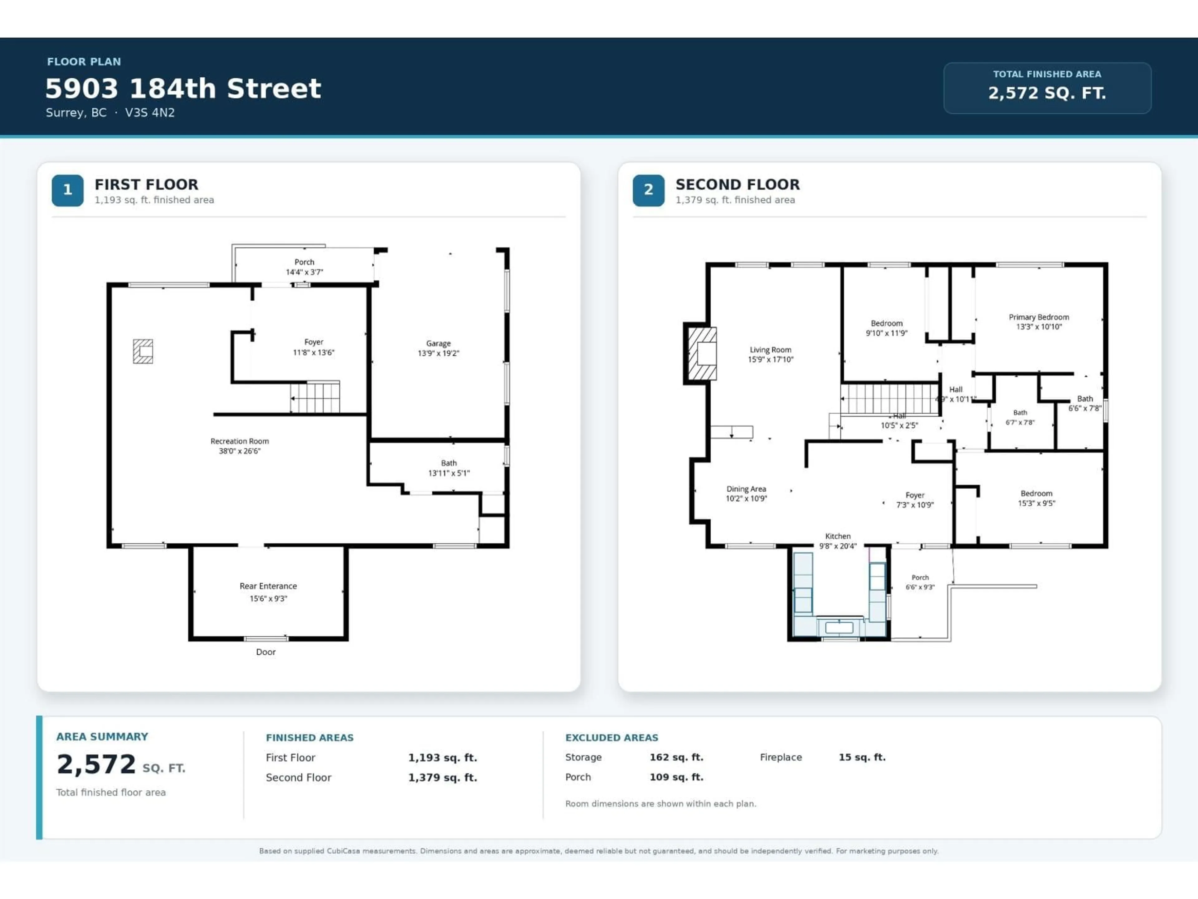 Floor plan for 5903 184 STREET, Surrey British Columbia V3S4N2