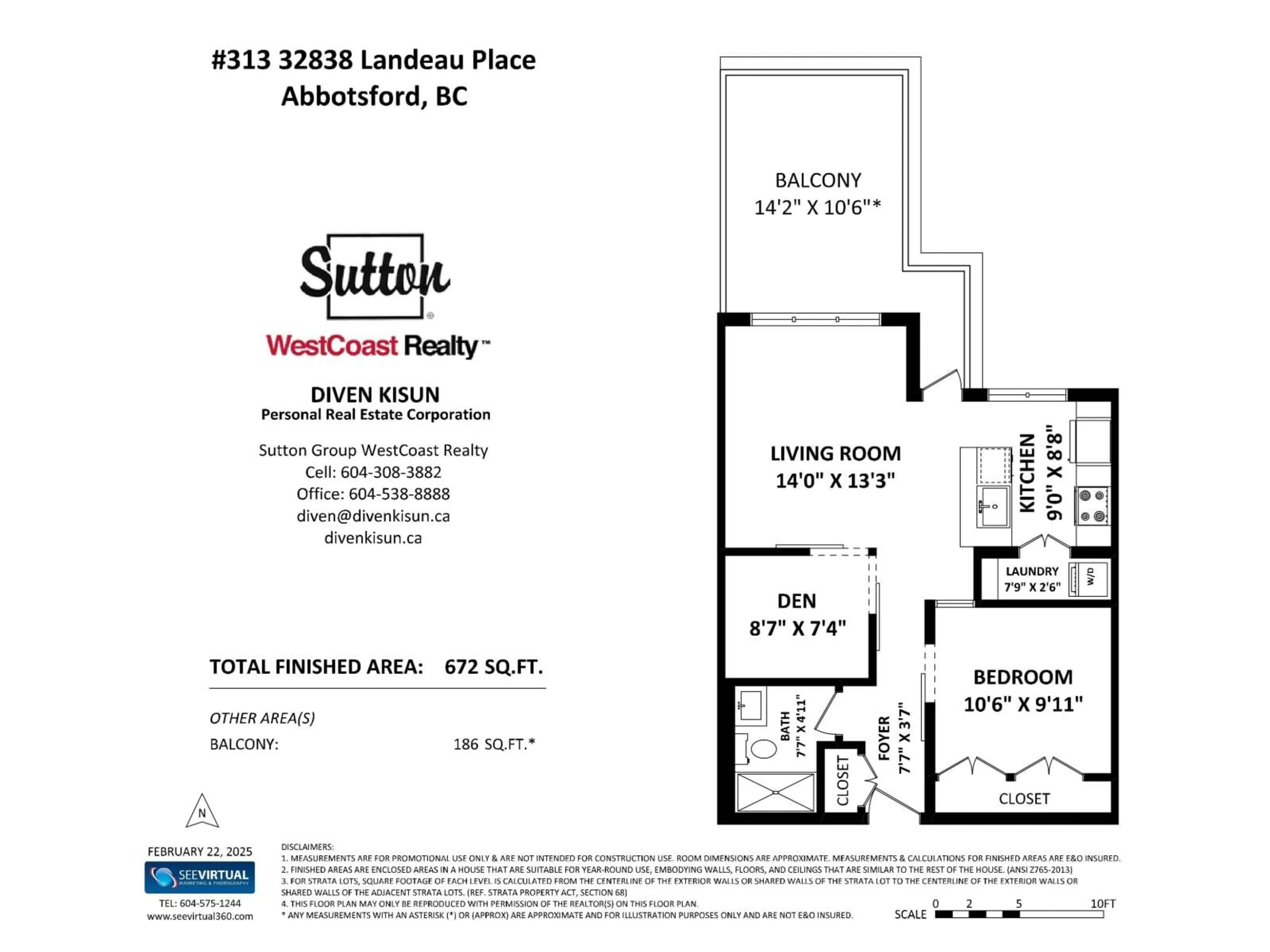 Floor plan for 313 - 32838 LANDEAU PLACE, Abbotsford British Columbia V2S0M6