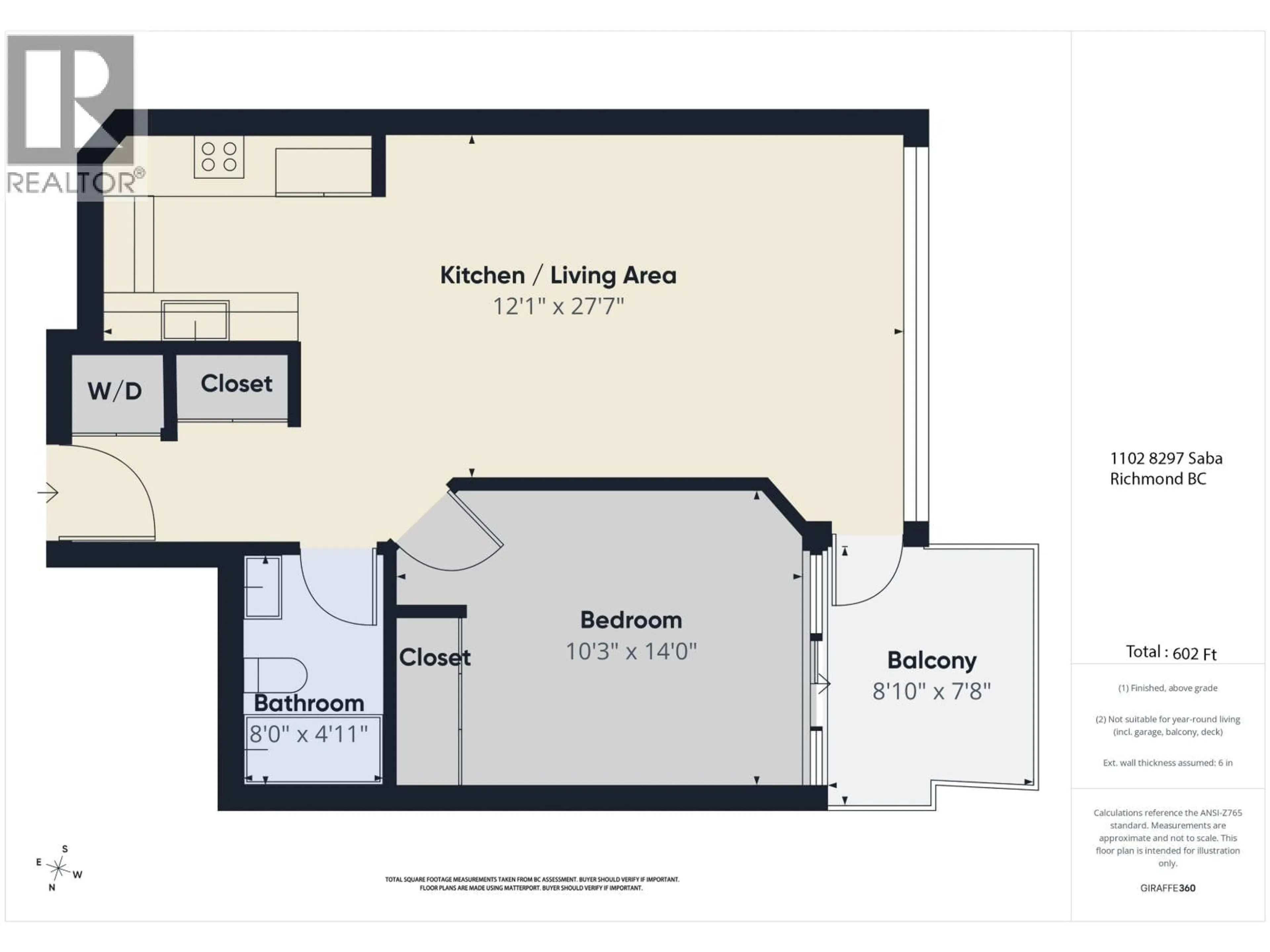Floor plan for 1102 - 8297 SABA ROAD, Richmond British Columbia V6Y4B5