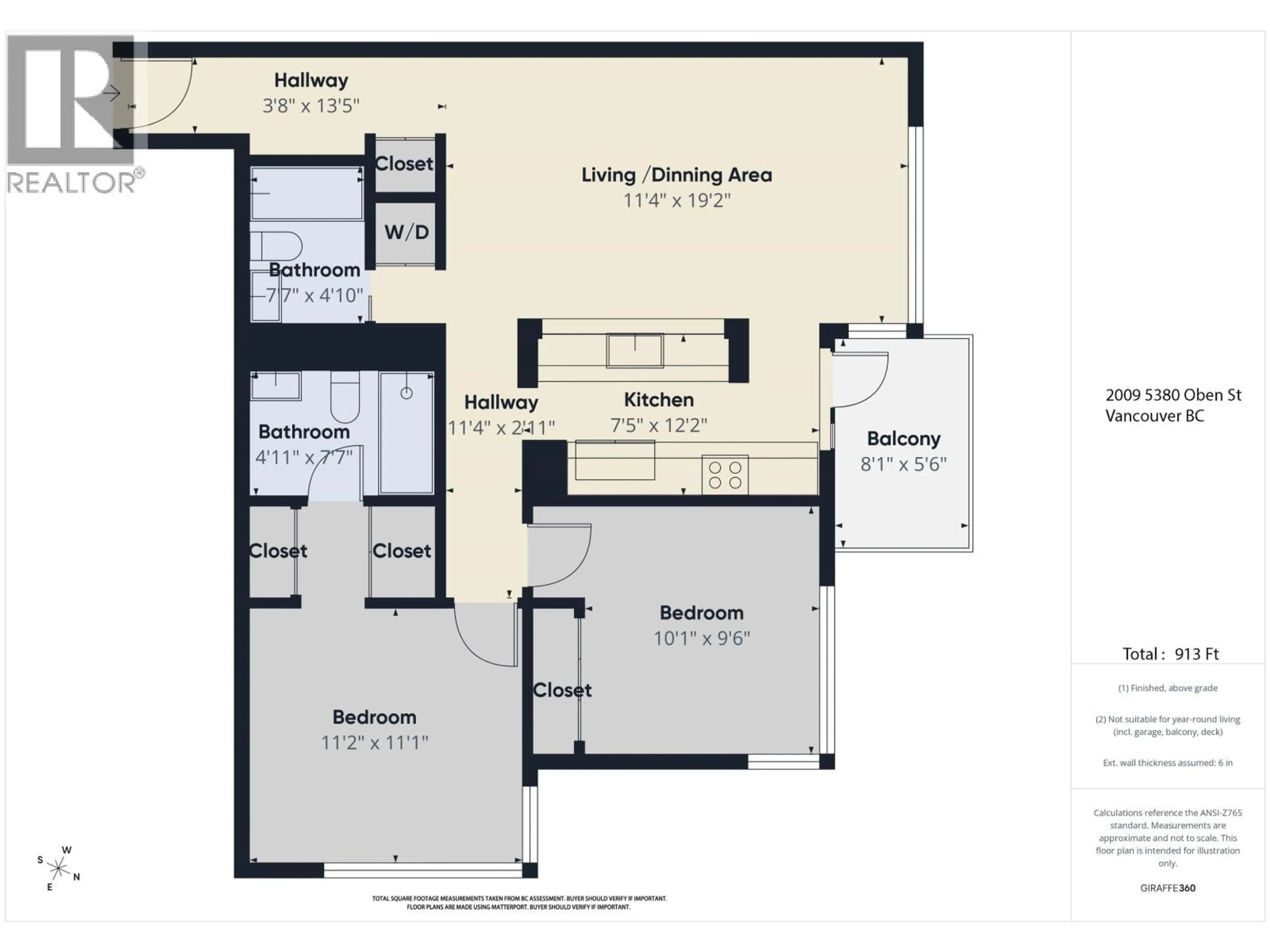 Floor plan for 2009 - 5380 OBEN STREET, Vancouver British Columbia V5R6H7