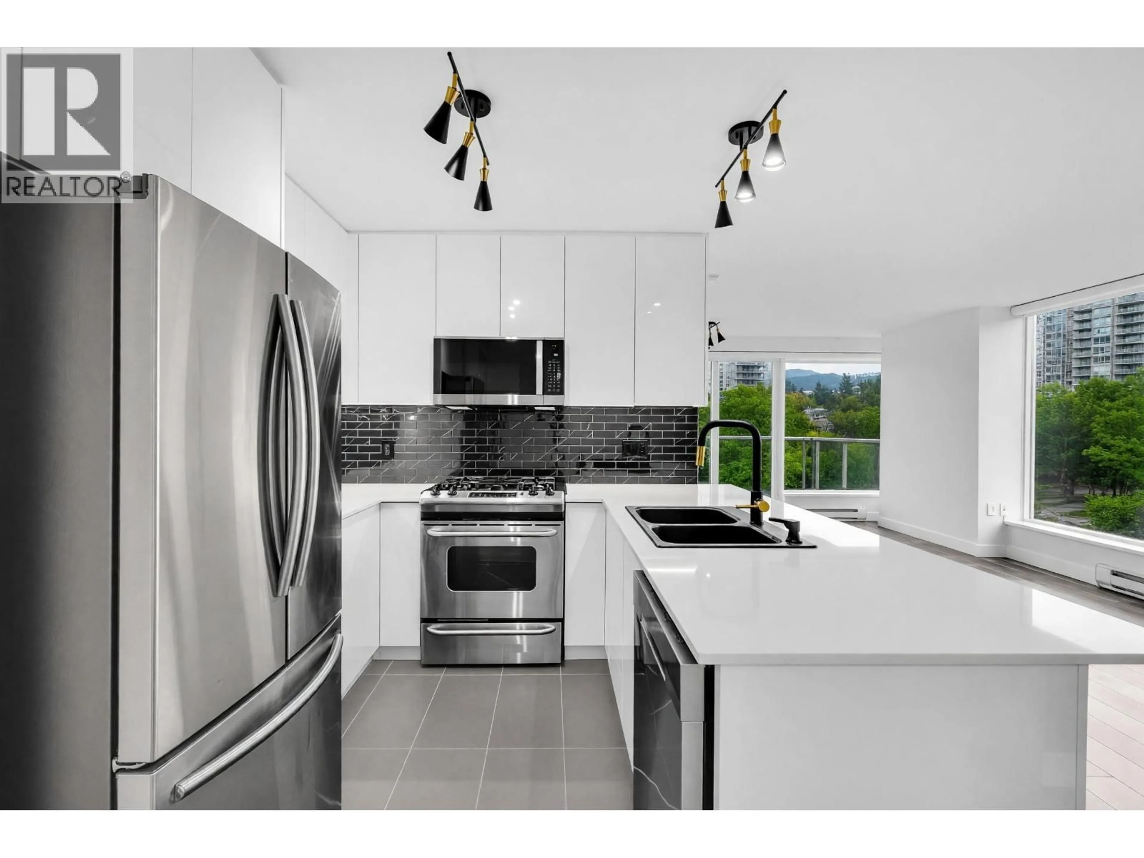Contemporary kitchen, ceramic/tile floor for 2508 - 651 NOOTKA WAY, Port Moody British Columbia V3H0A1