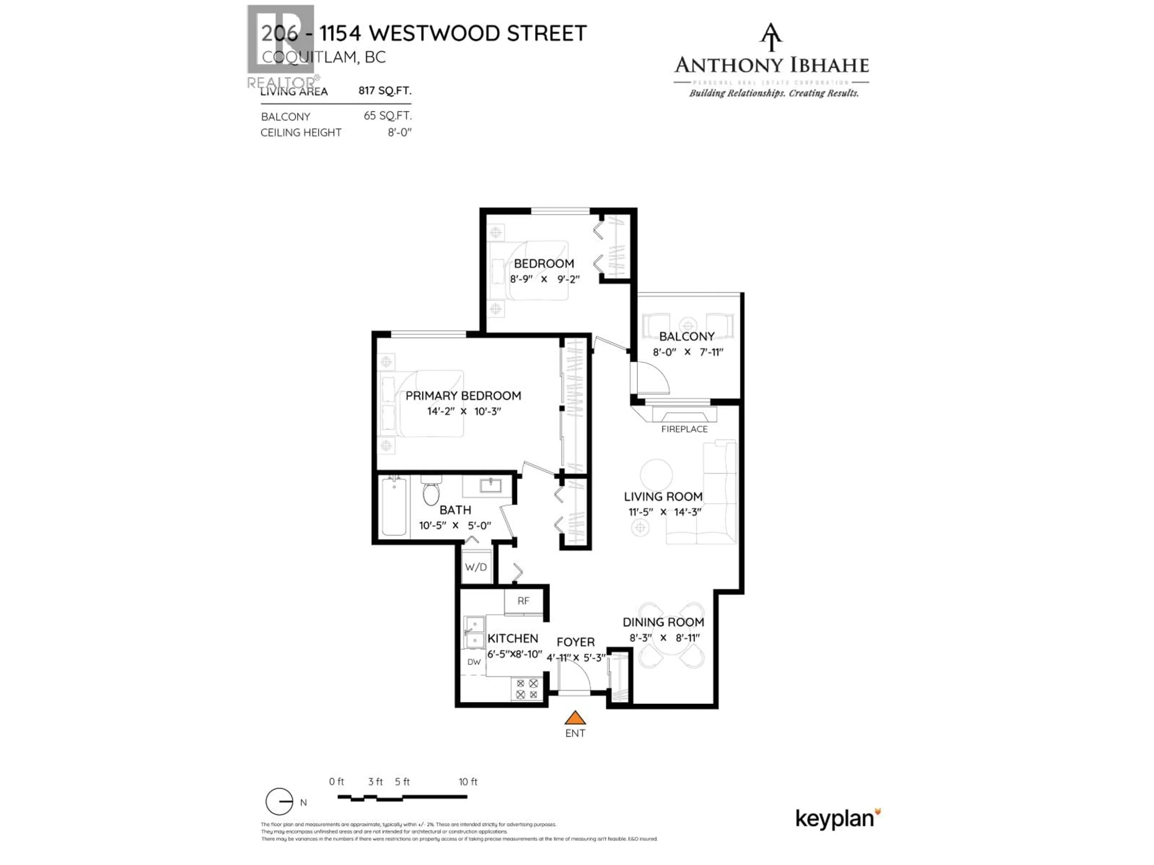 Floor plan for 206 - 1154 WESTWOOD STREET, Coquitlam British Columbia V3B7J1