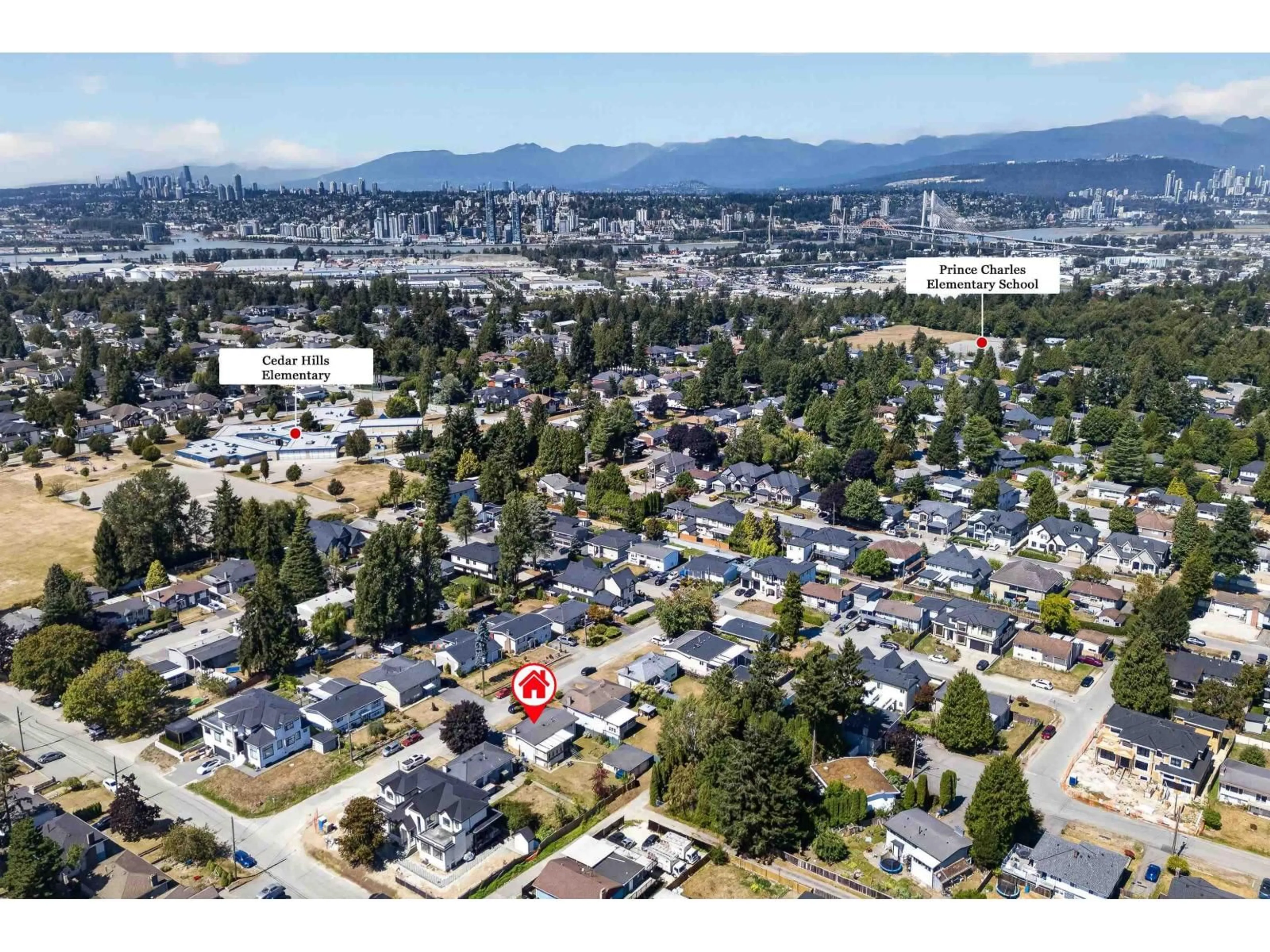 A pic from outside/outdoor area/front of a property/back of a property/a pic from drone, mountain view for 9656 125 STREET, Surrey British Columbia V3V4Y1