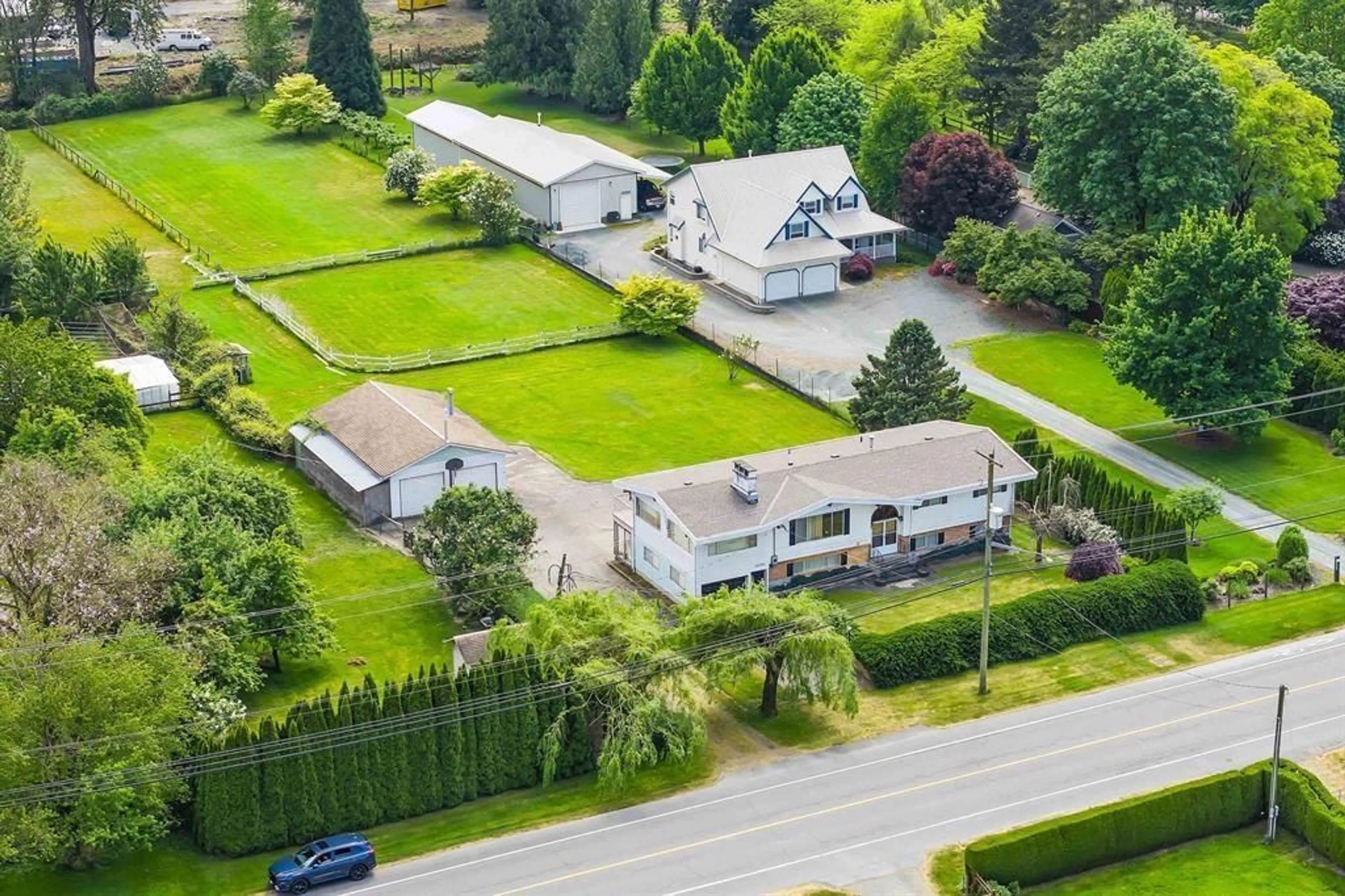 A pic from outside/outdoor area/front of a property/back of a property/a pic from drone, street for 41588 YARROW CENTRAL ROAD, Yarrow British Columbia V2R5G4