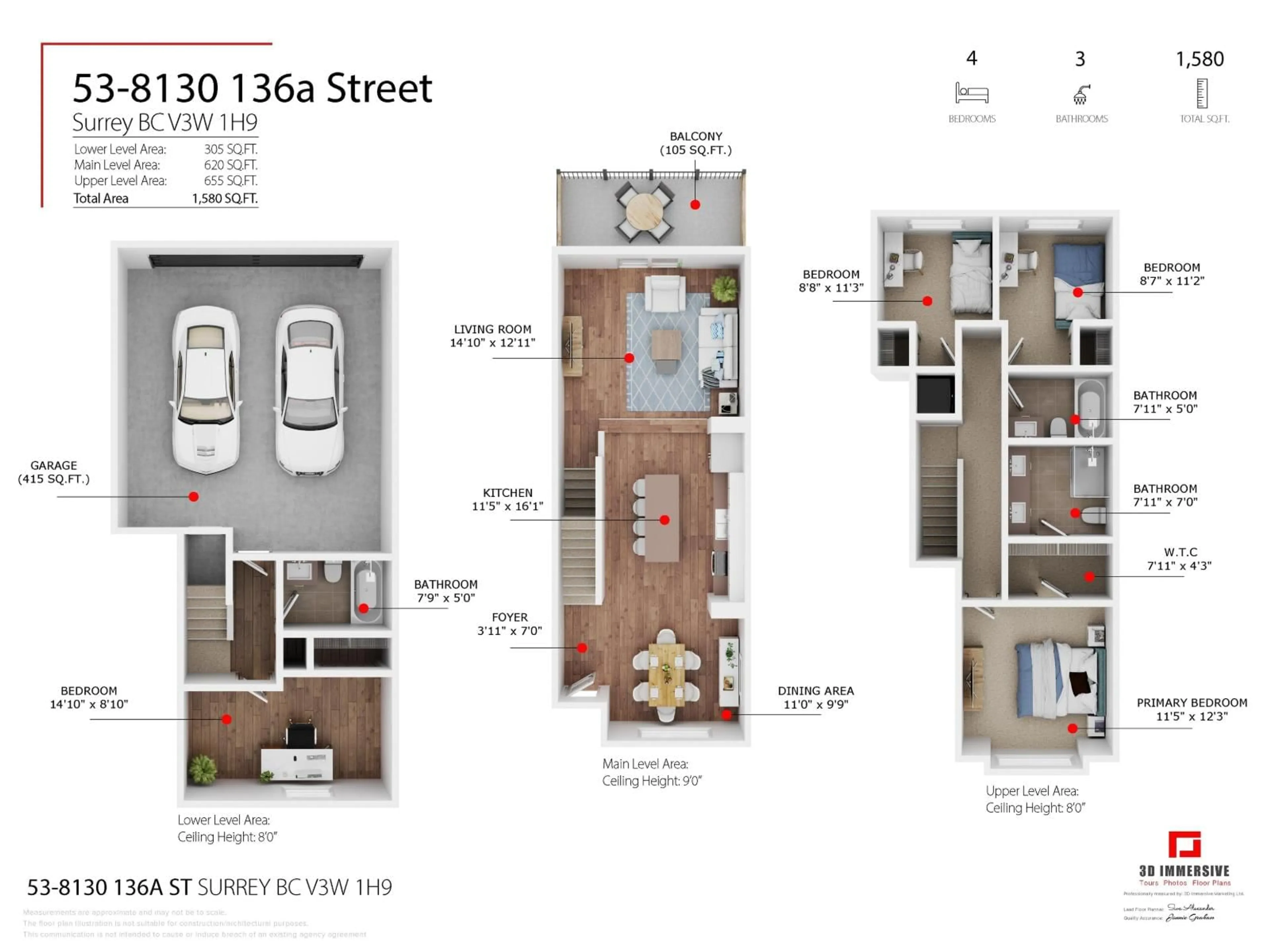 Floor plan for 53 - 8130 136A STREET, Surrey British Columbia V3W1H9