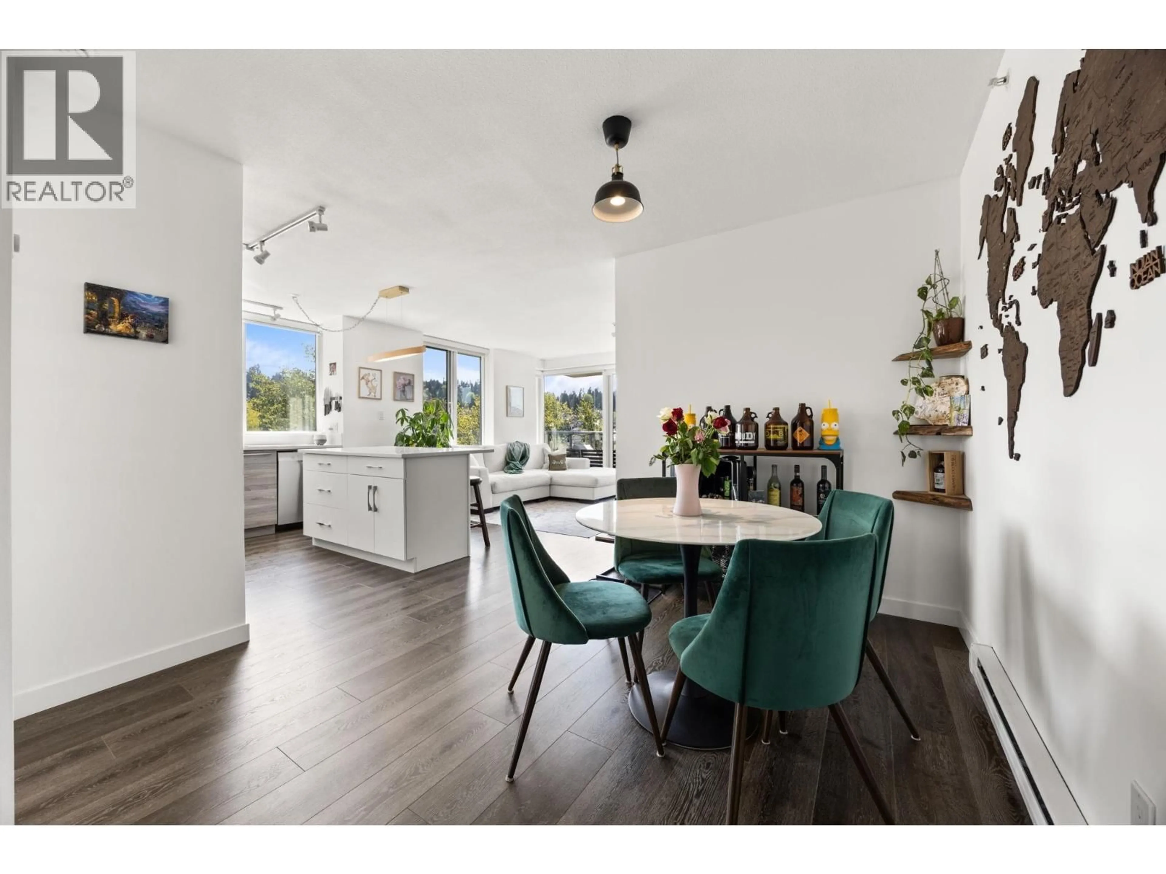 Open concept kitchen, wood/laminate floor for 1101 - 651 NOOTKA WAY, Port Moody British Columbia V3H0A1
