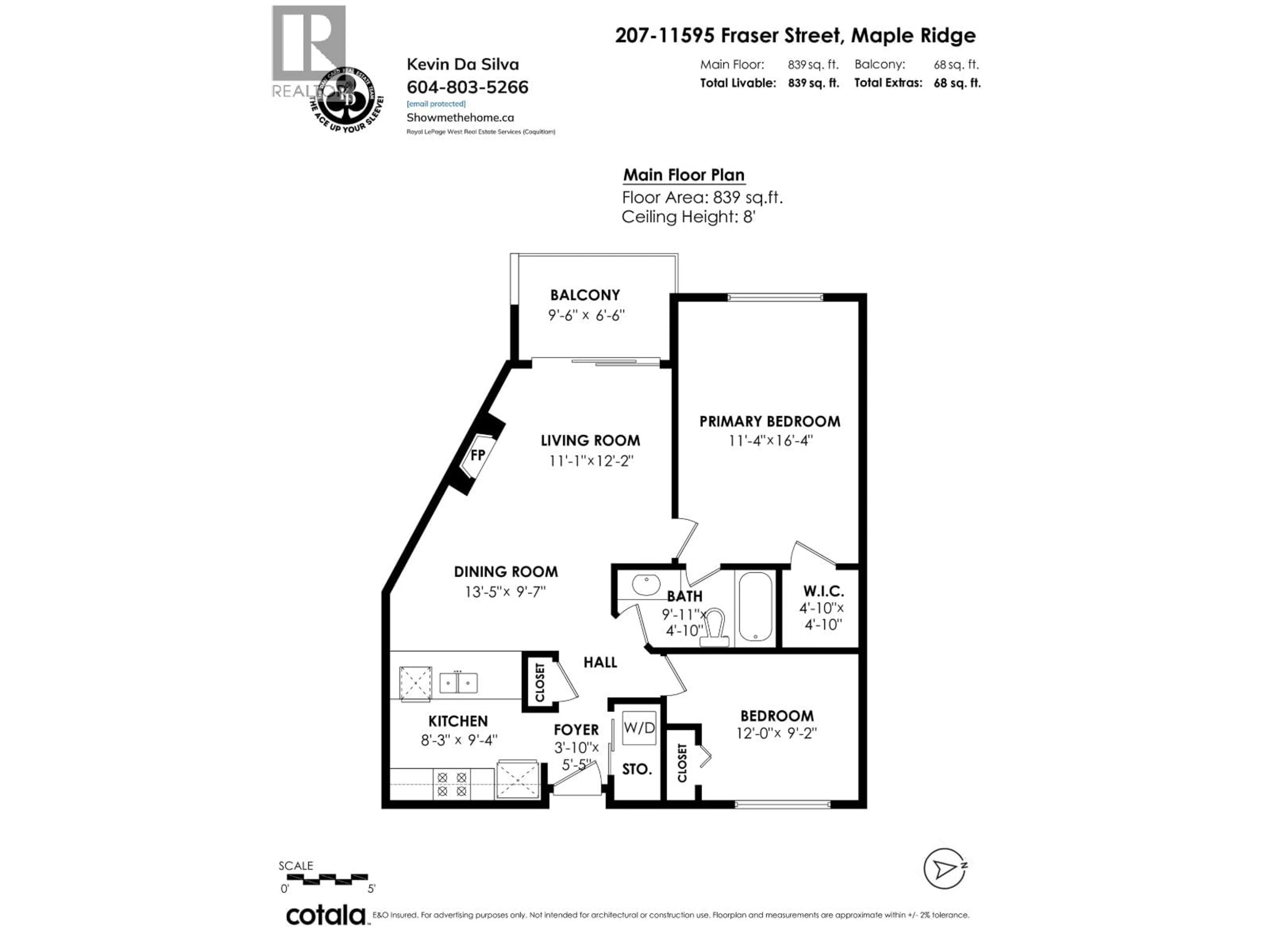 Floor plan for 207 - 11595 FRASER STREET, Maple Ridge British Columbia V2X0X7