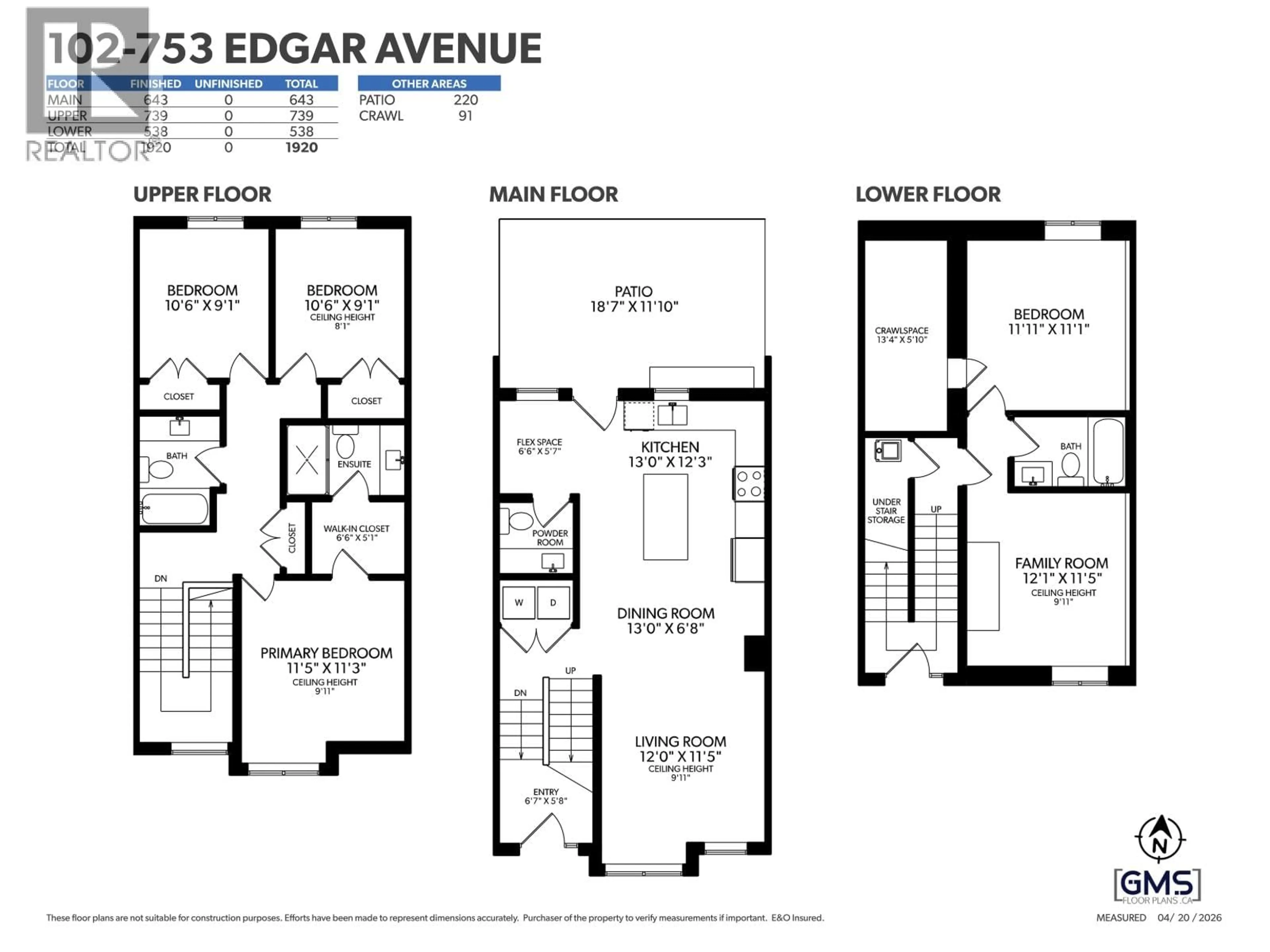 Floor plan for 102 - 753 EDGAR AVENUE, Coquitlam British Columbia V3K2J3