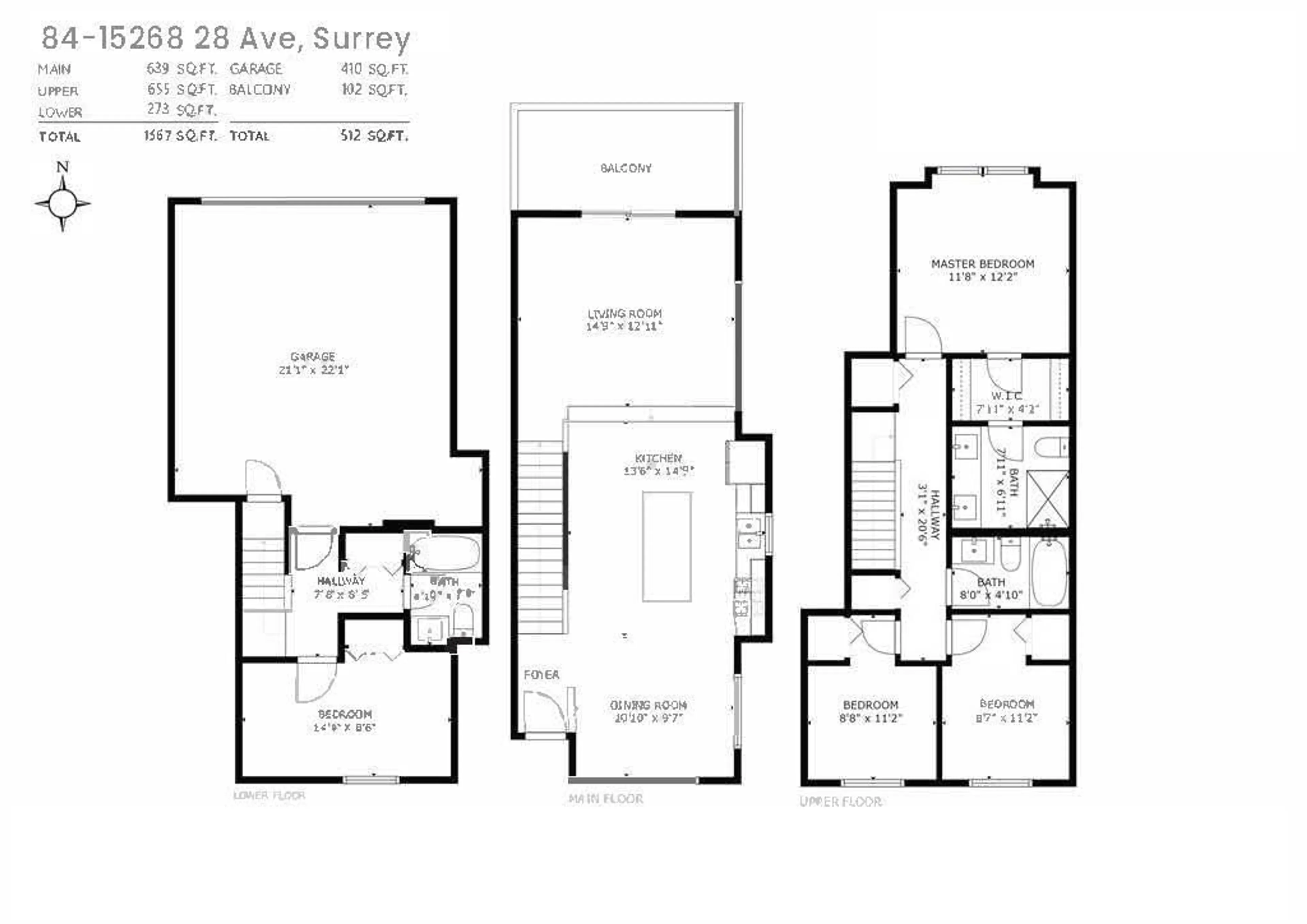 Floor plan for 84 - 15268 28 AVENUE, Surrey British Columbia V4P0E8